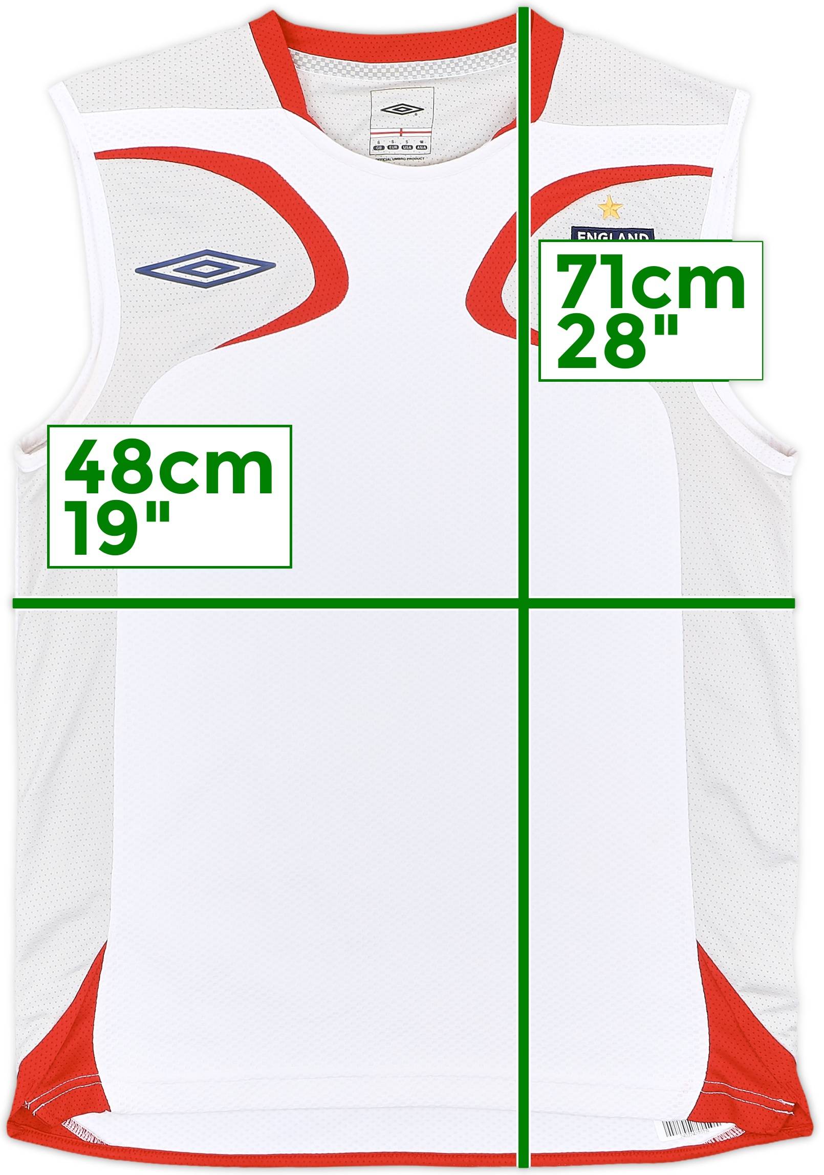 2007-08 England Umbro Training Vest - 8/10 - (S)