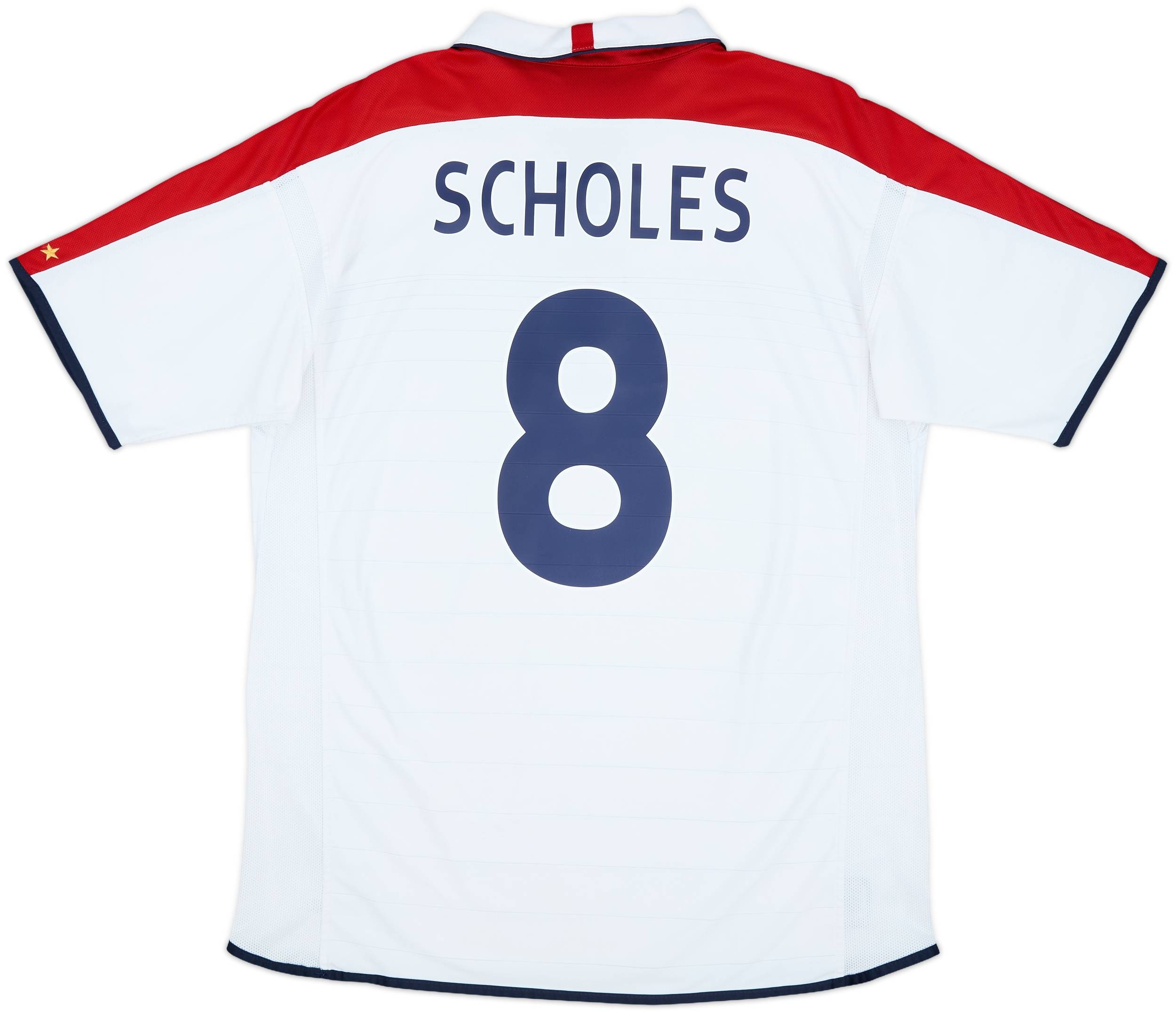 2003-05 England Home Shirt Scholes #8 - 9/10 - (XL)