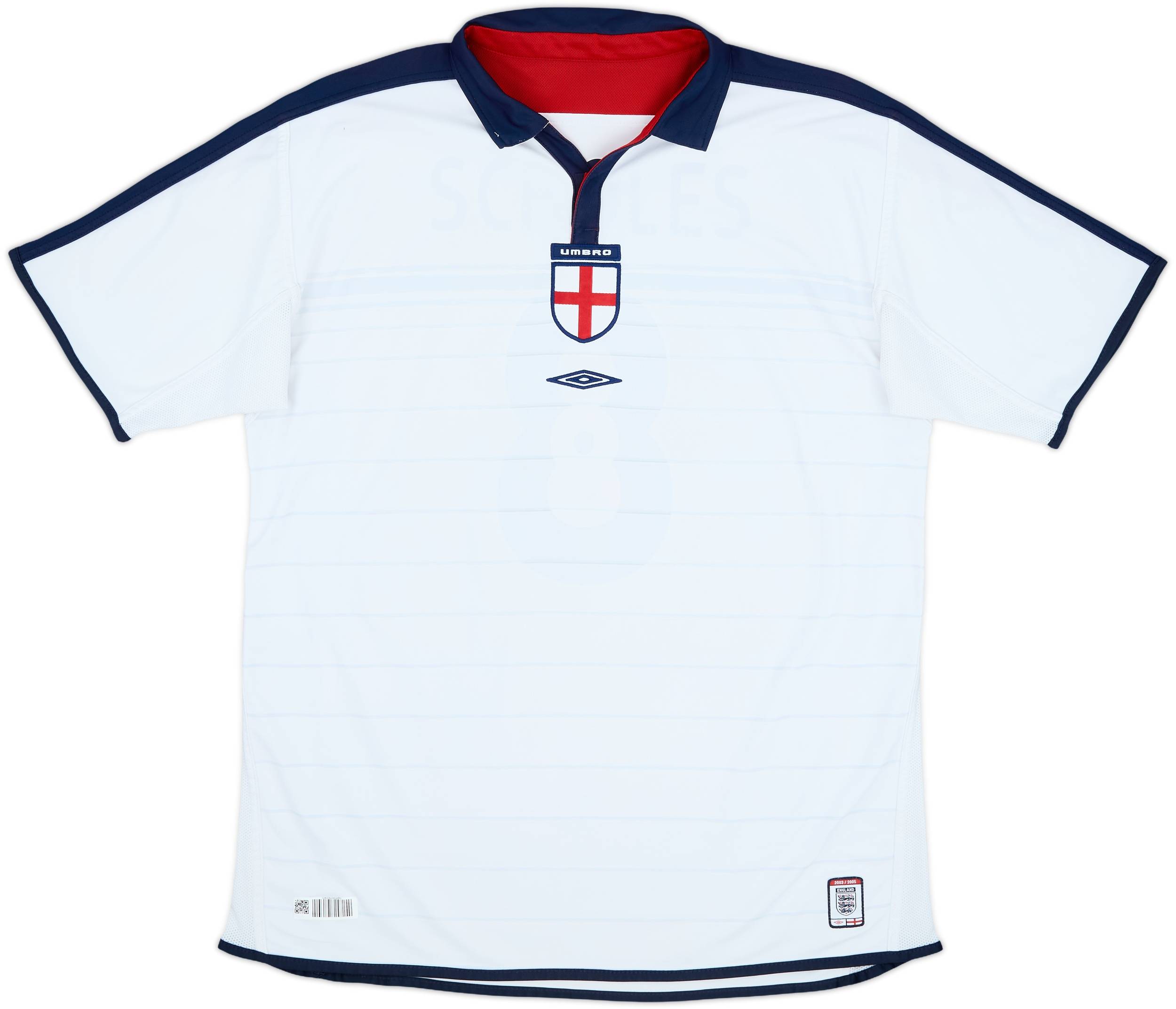 2003-05 England Home Shirt Scholes #8 - 9/10 - (XL)