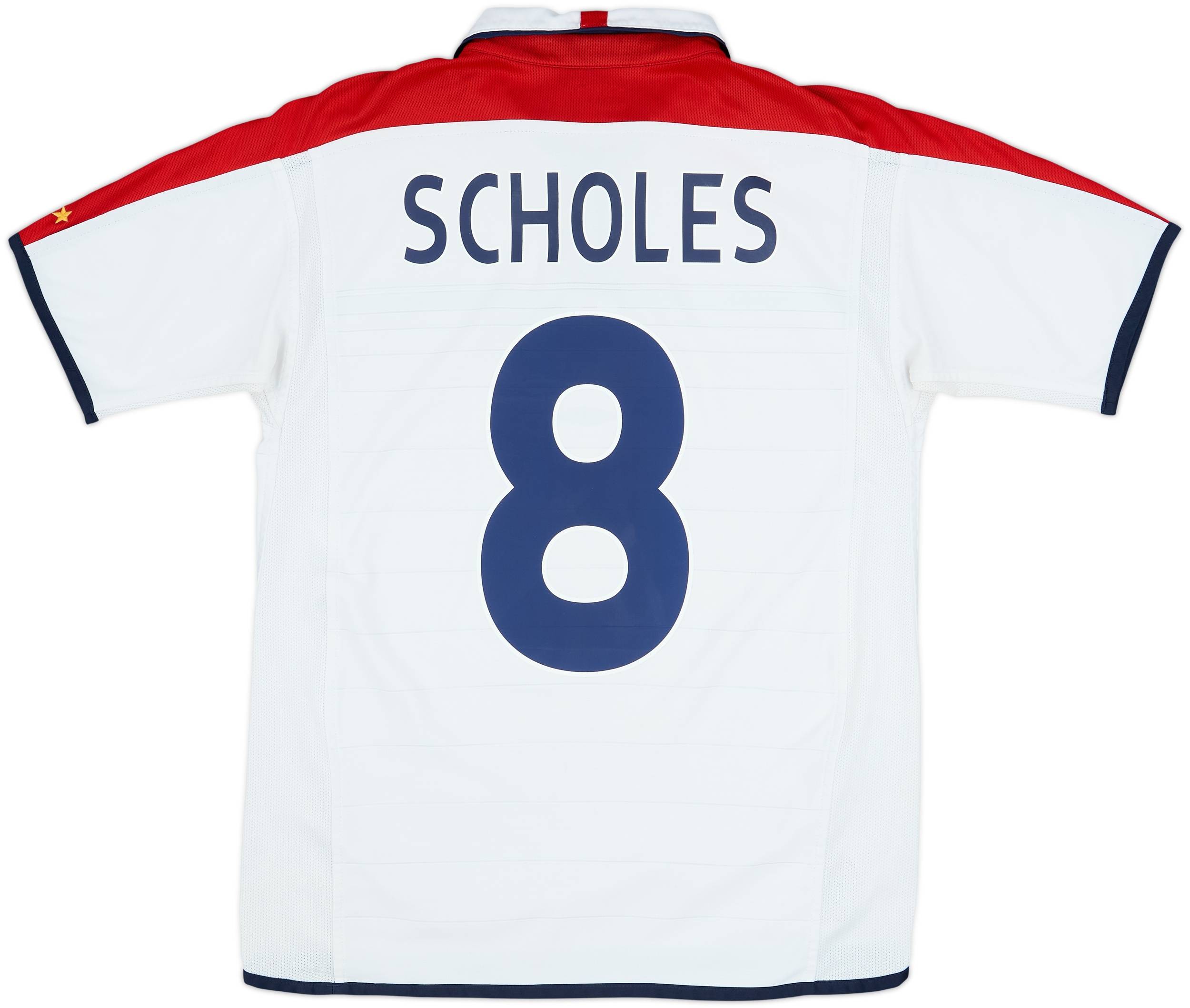 2003-05 England Home Shirt Scholes #8 - 6/10 - (XL.Boys)