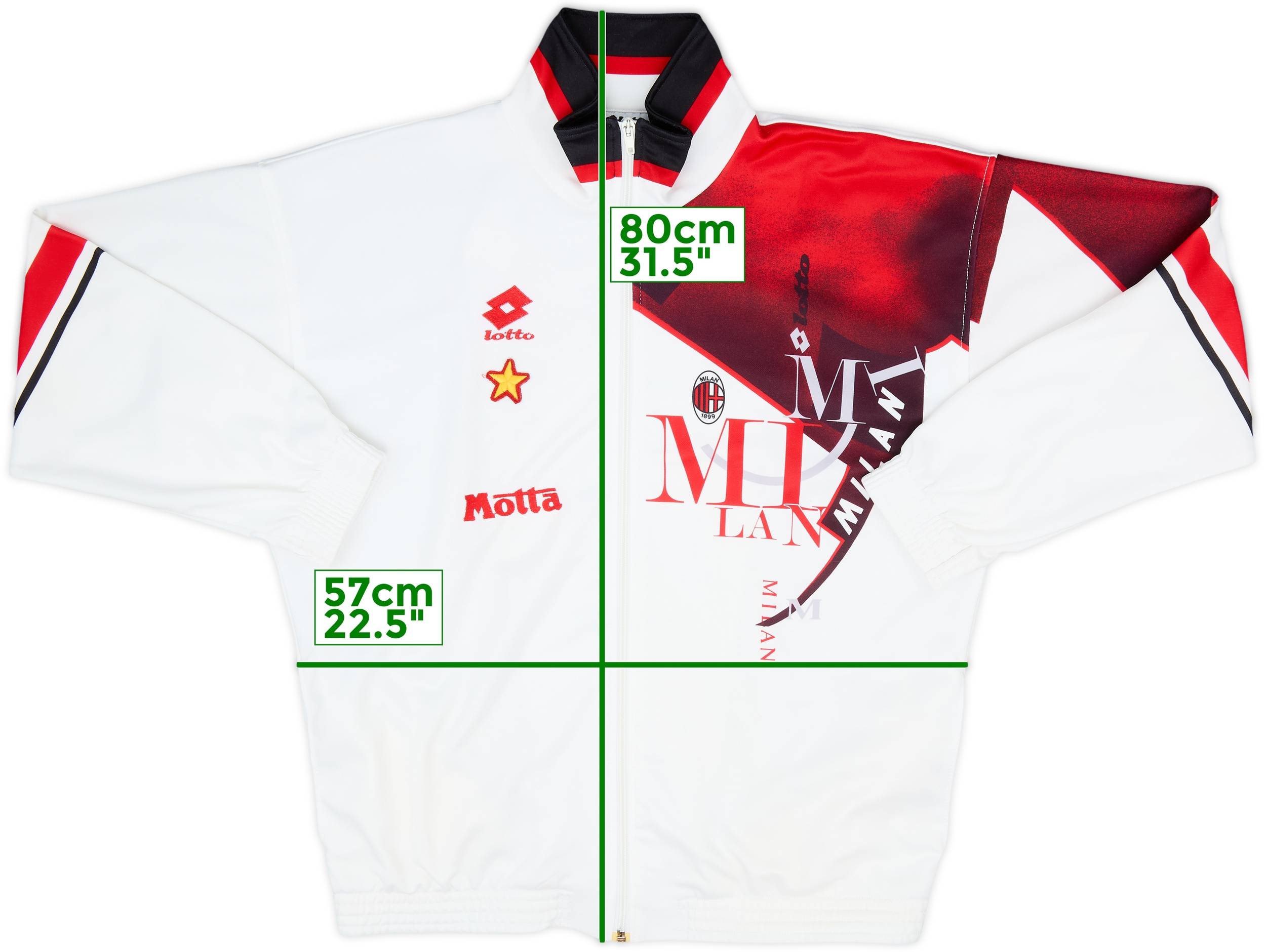 1993-94 AC Milan Lotto Track Jacket - 8/10 - (L)