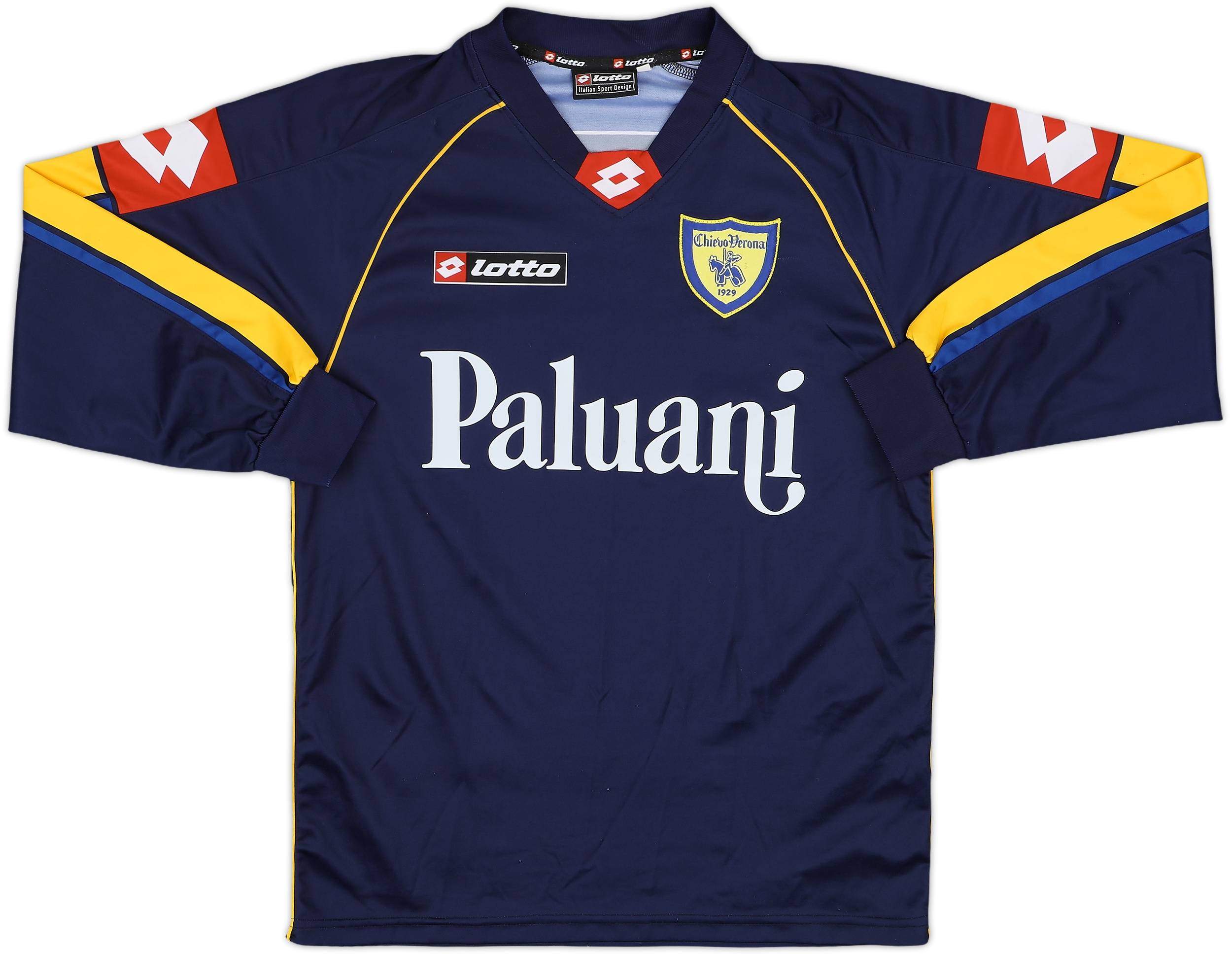 世界的に有名な Training Lotto Verona Chievo 2003-04 L/S (S) - 8/10 - Shirt ウェア