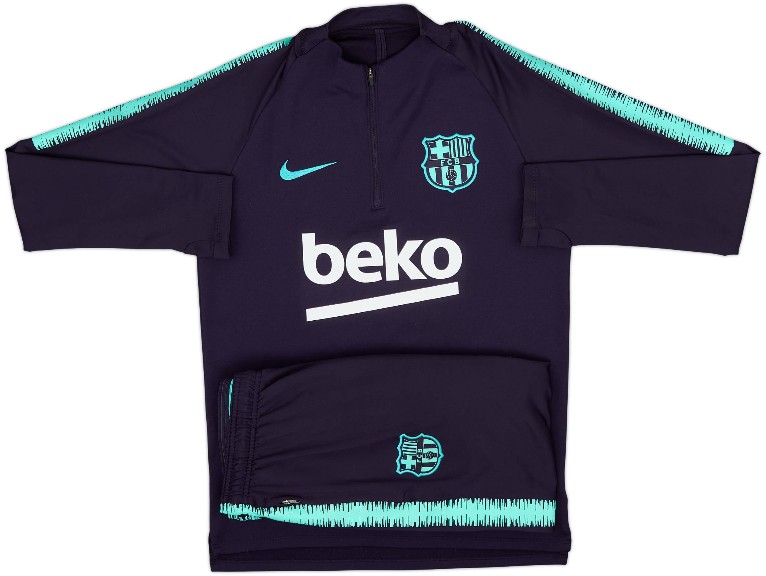 2019-20 Barcelona Nike 1/4 Zip Tracksuit - 8/10 - (S)