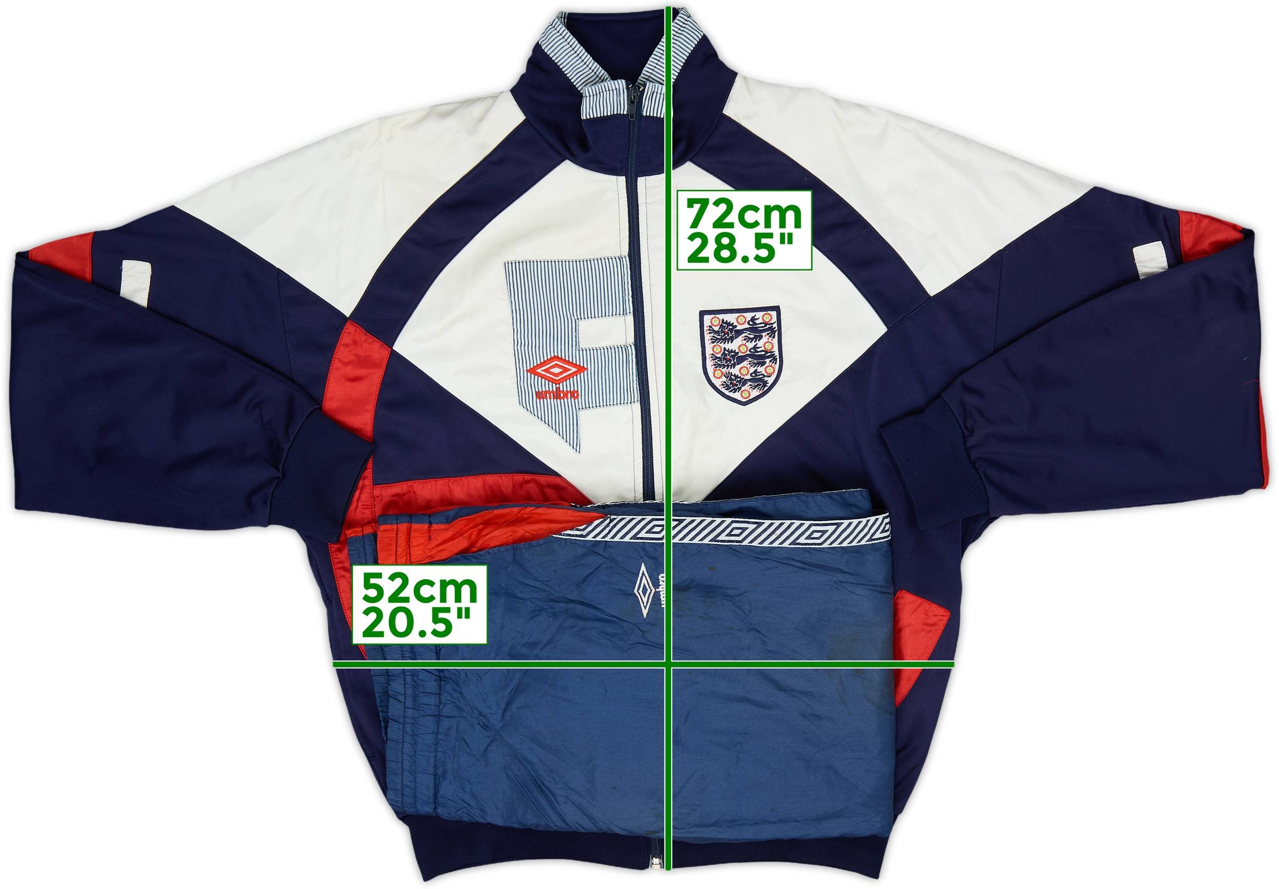 1990-92 England Umbro Tracksuit - 6/10 - (M)