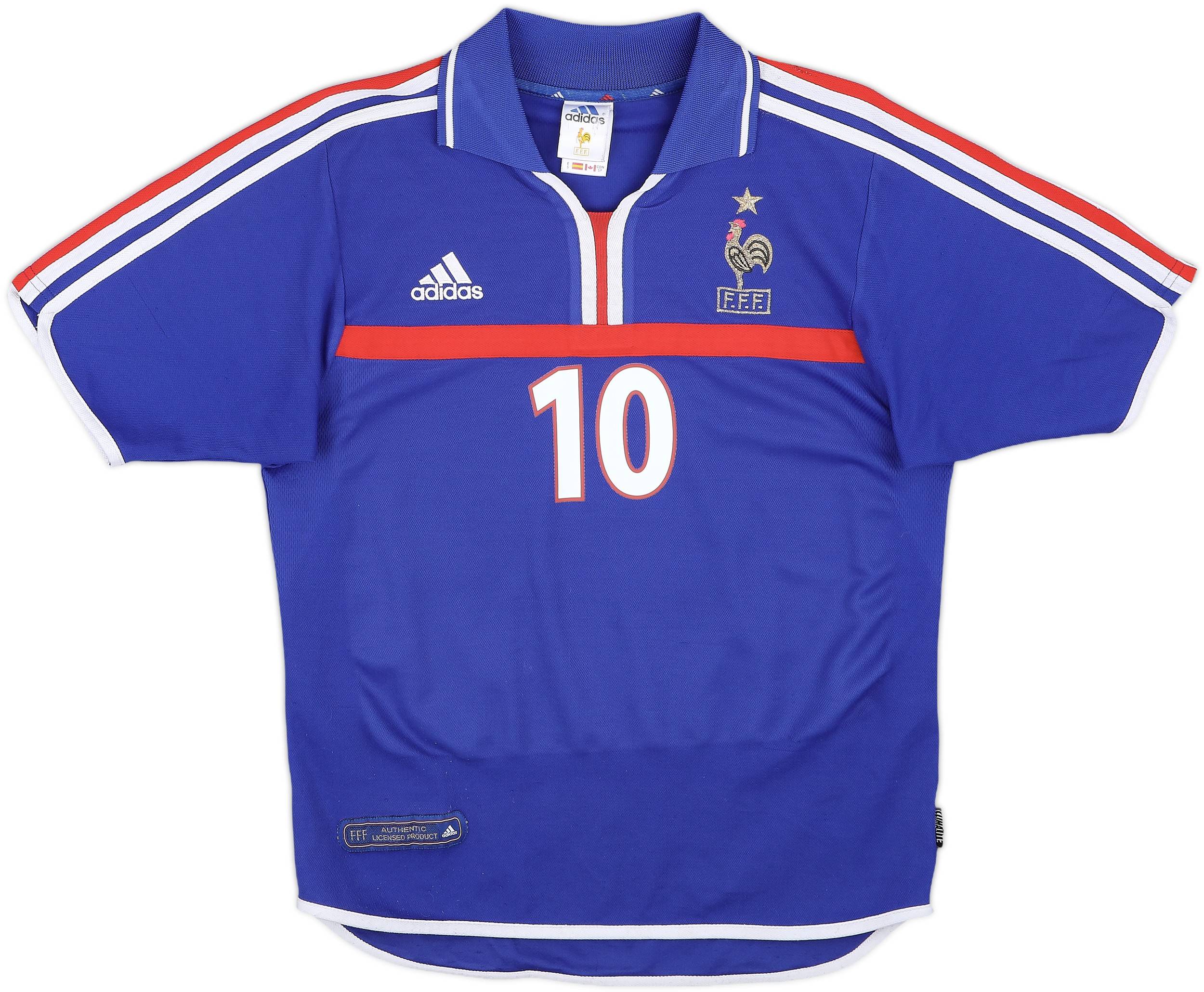 2000-02 France Home Shirt Zidane #10 - 7/10 - (S)