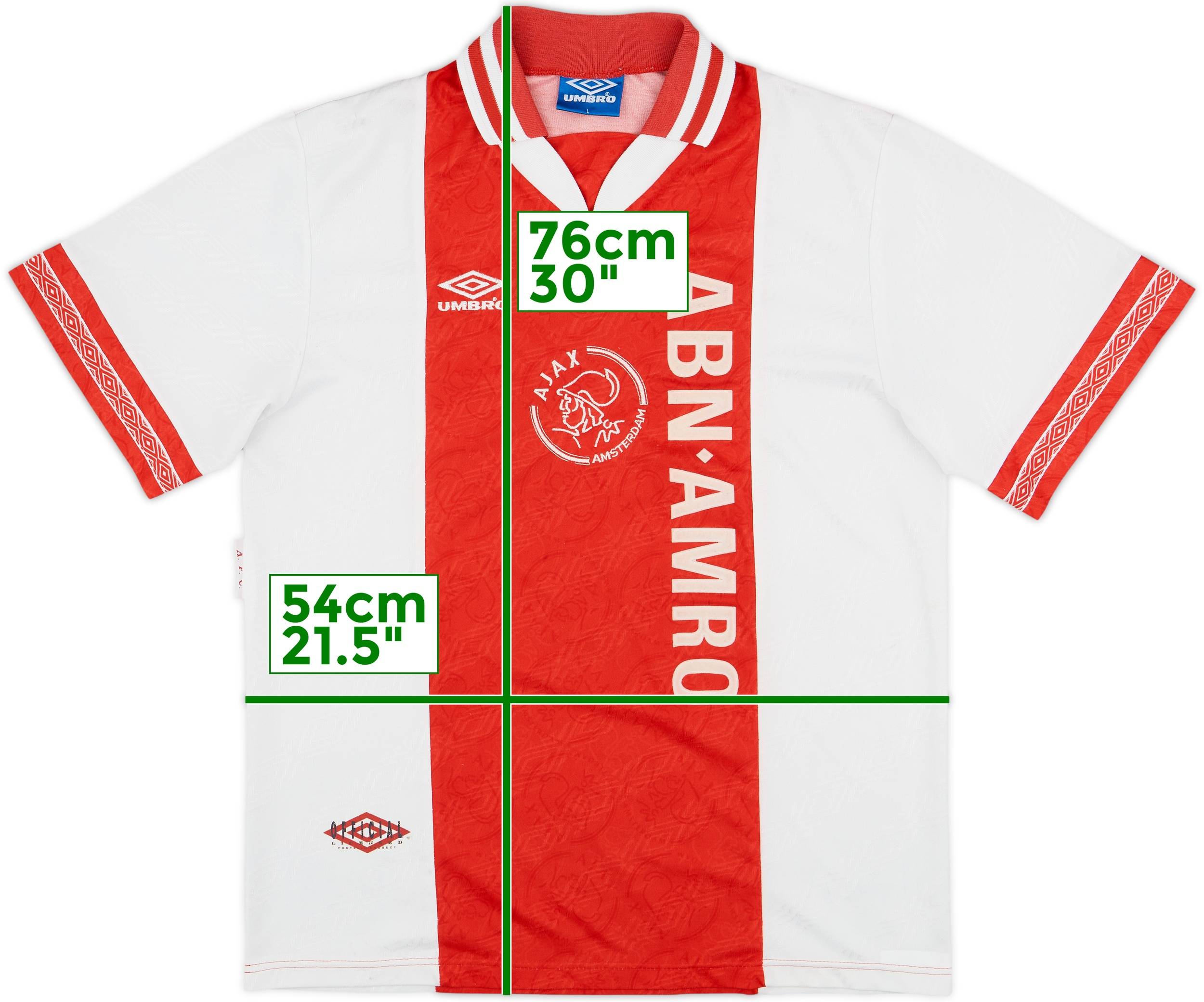 【正規品・超希少】95-96 アヤックス（Ajax）Umbro ホーム L 1994-95 Ajax Home Shirt - 8/10 - (L)
