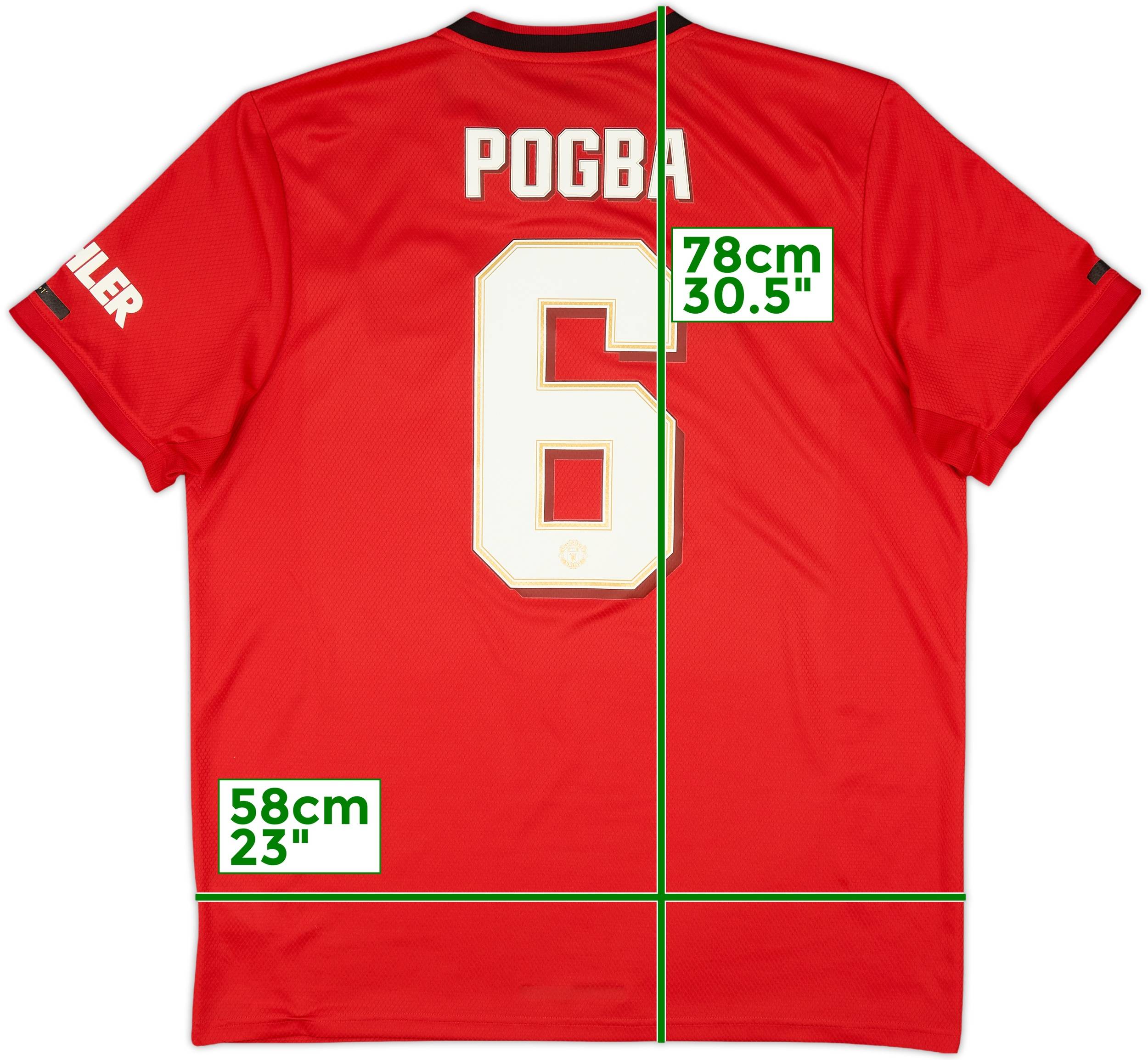 2019-20 Manchester United Home Shirt Pogba #6 - 7/10 - (XL)