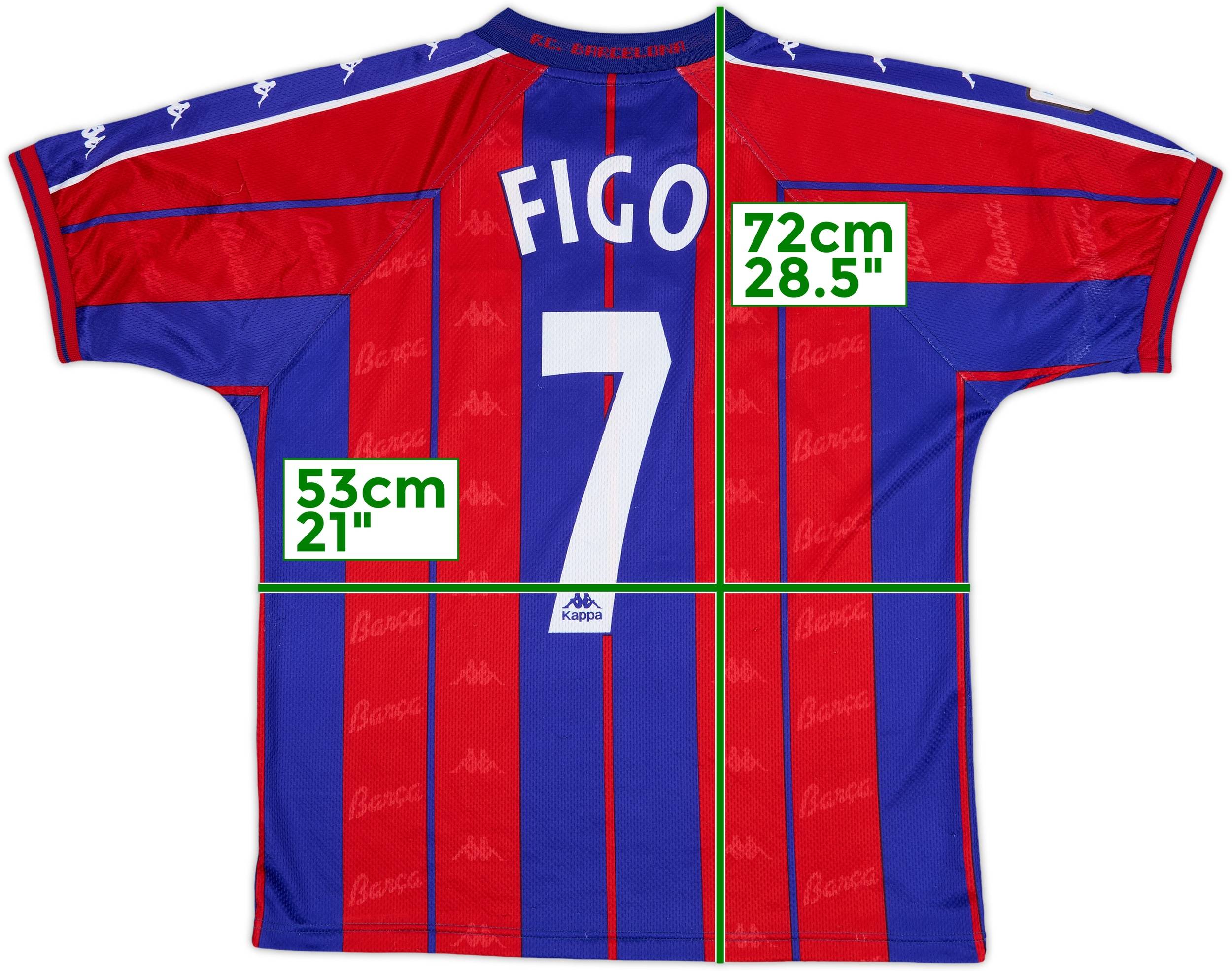 Kappa FC Barcelona97/98 Figo 7 長袖シャツ 1997-98 Barcelona Home Shirt Figo #7 - 8/10 - (M)