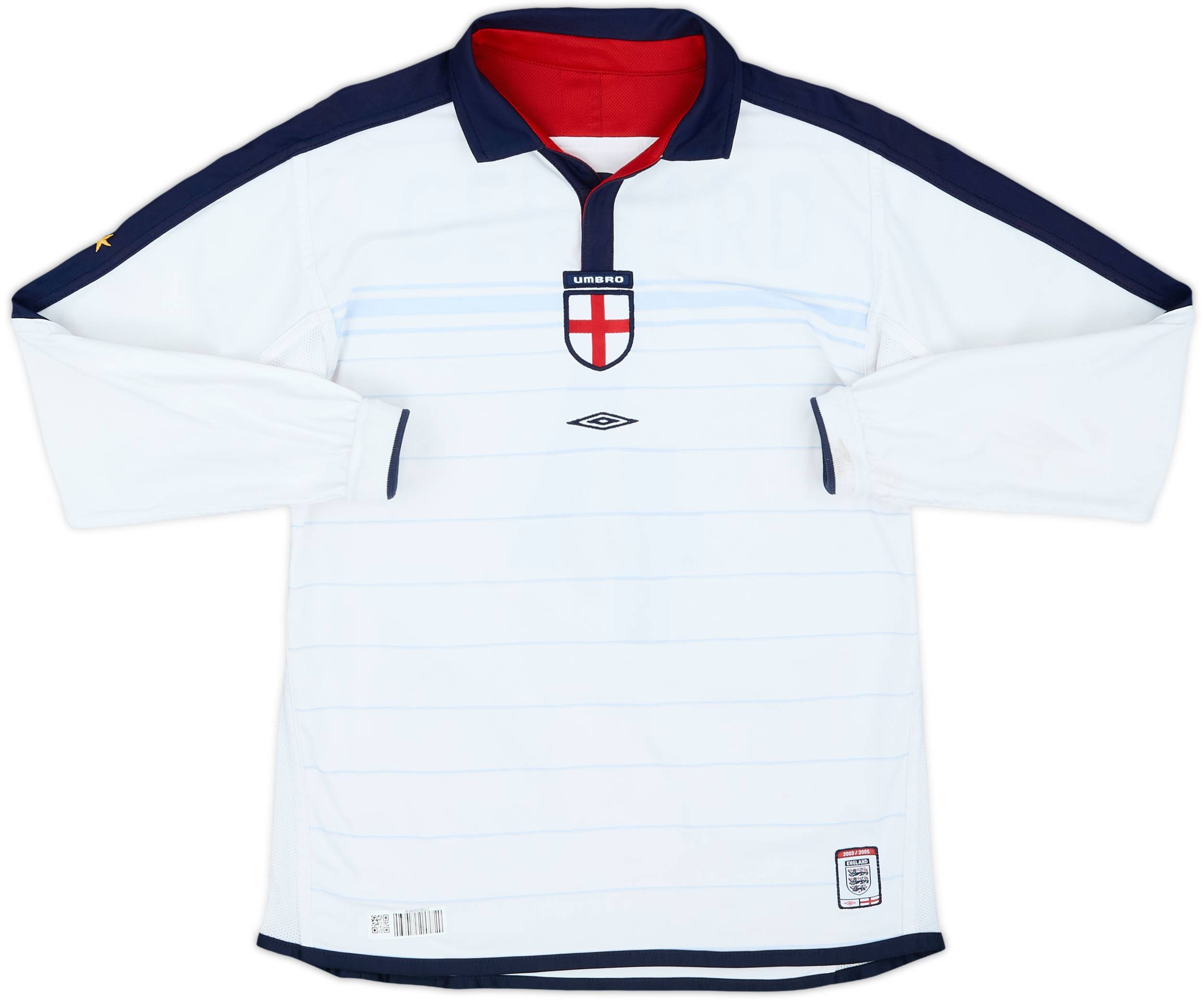 イングランド代表 Umbro シャツ GERRARD 4 2003-05 England Home L/S Shirt Gerrard #4 - 6/10 - (L.Boys)