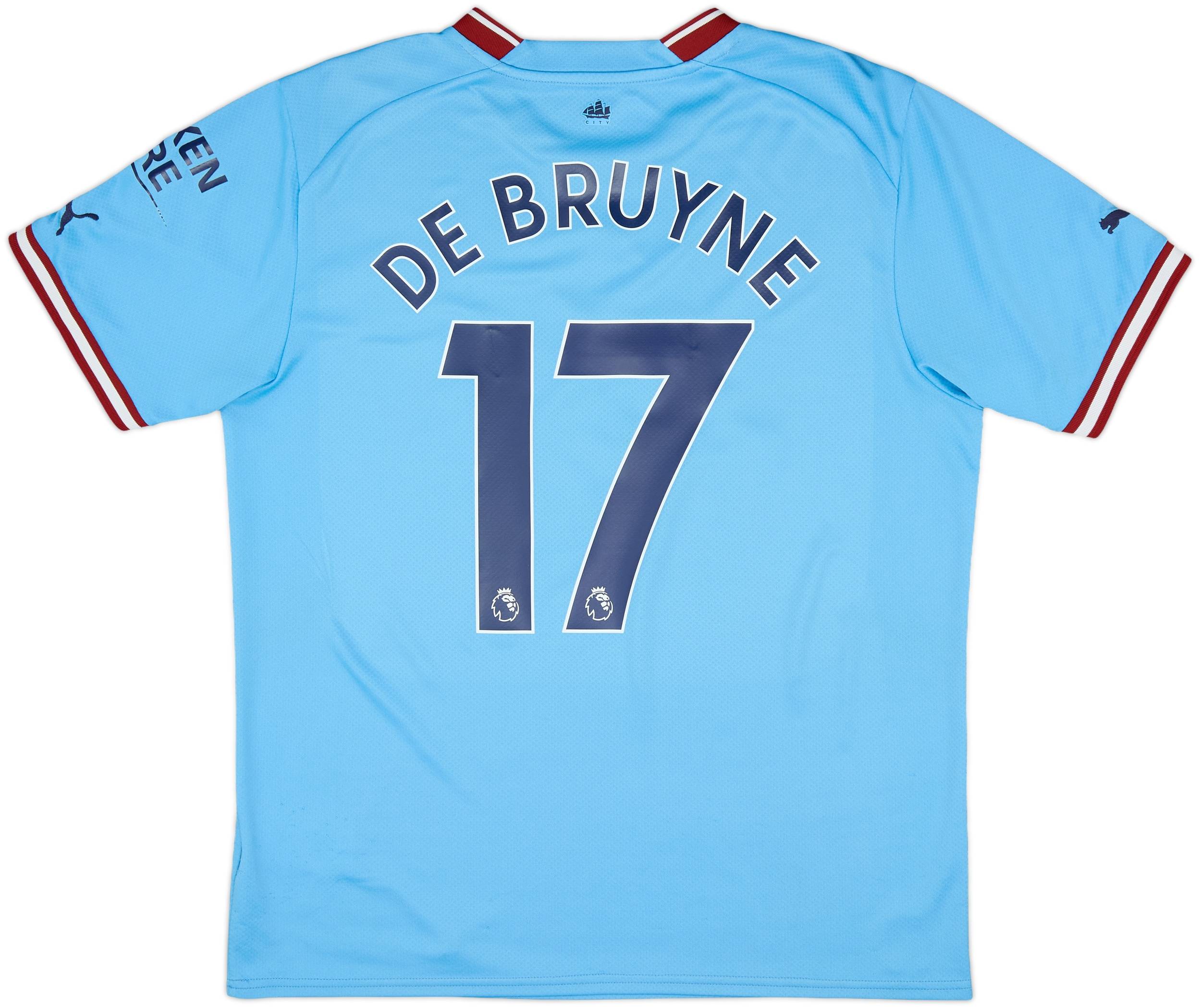 マンチェスター・シティ DE BRUYNE 17 シャツ 2022-23 Manchester City Home Shirt De Bruyne #17 - 8/10 - (L)