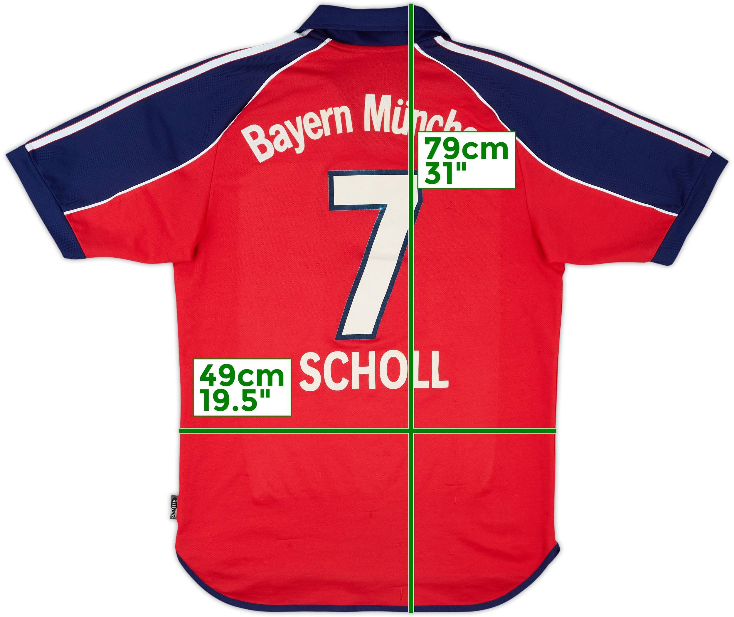 特別オファー Munich Bayern 1999-01 Home (S) - 8/10 - #7 Scholl Shirt ウェア