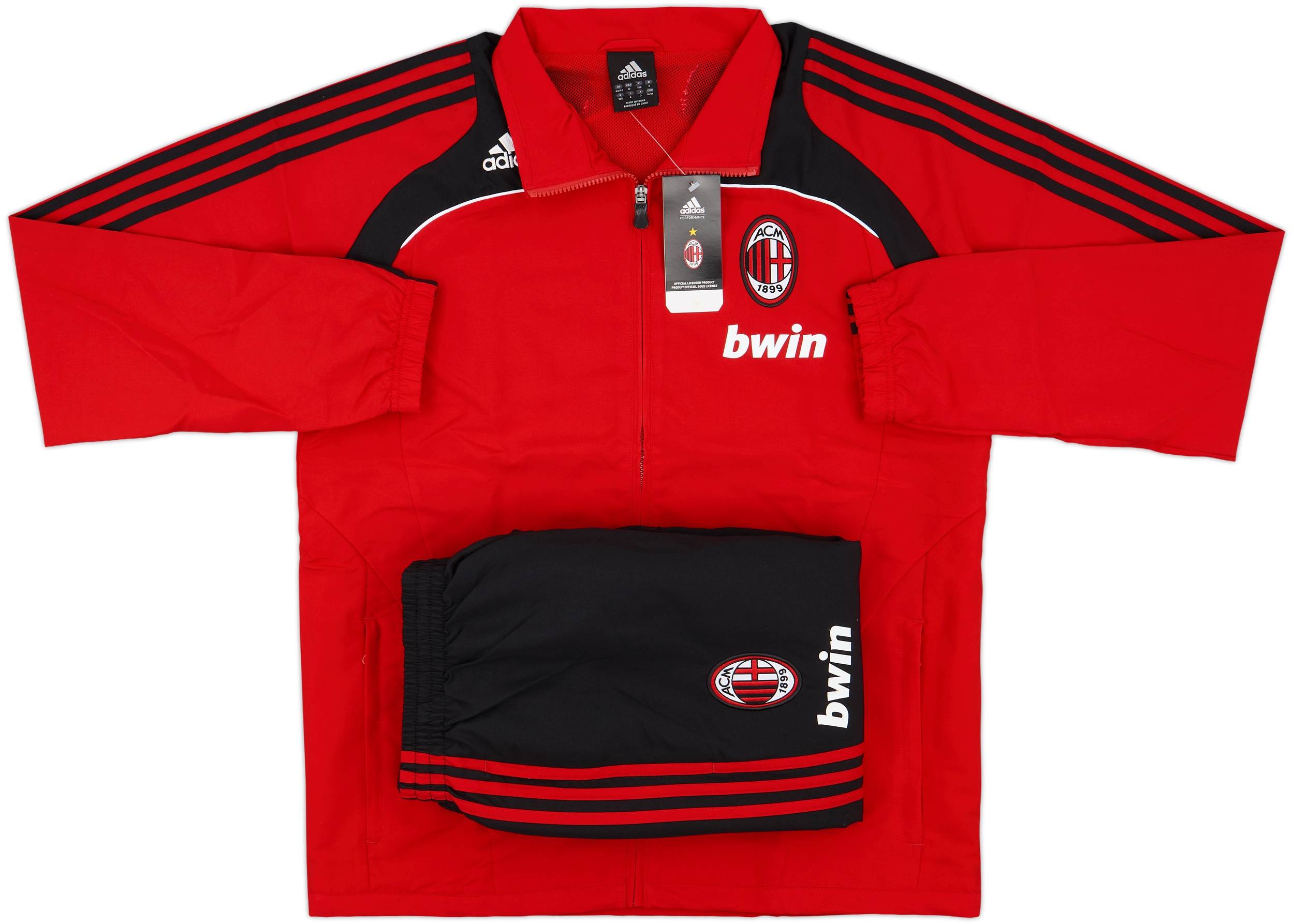 90”adidas AC.MILAN Mediolanum 上下スーツセット3L 2008-09 AC Milan adidas Tracksuit (M/L)