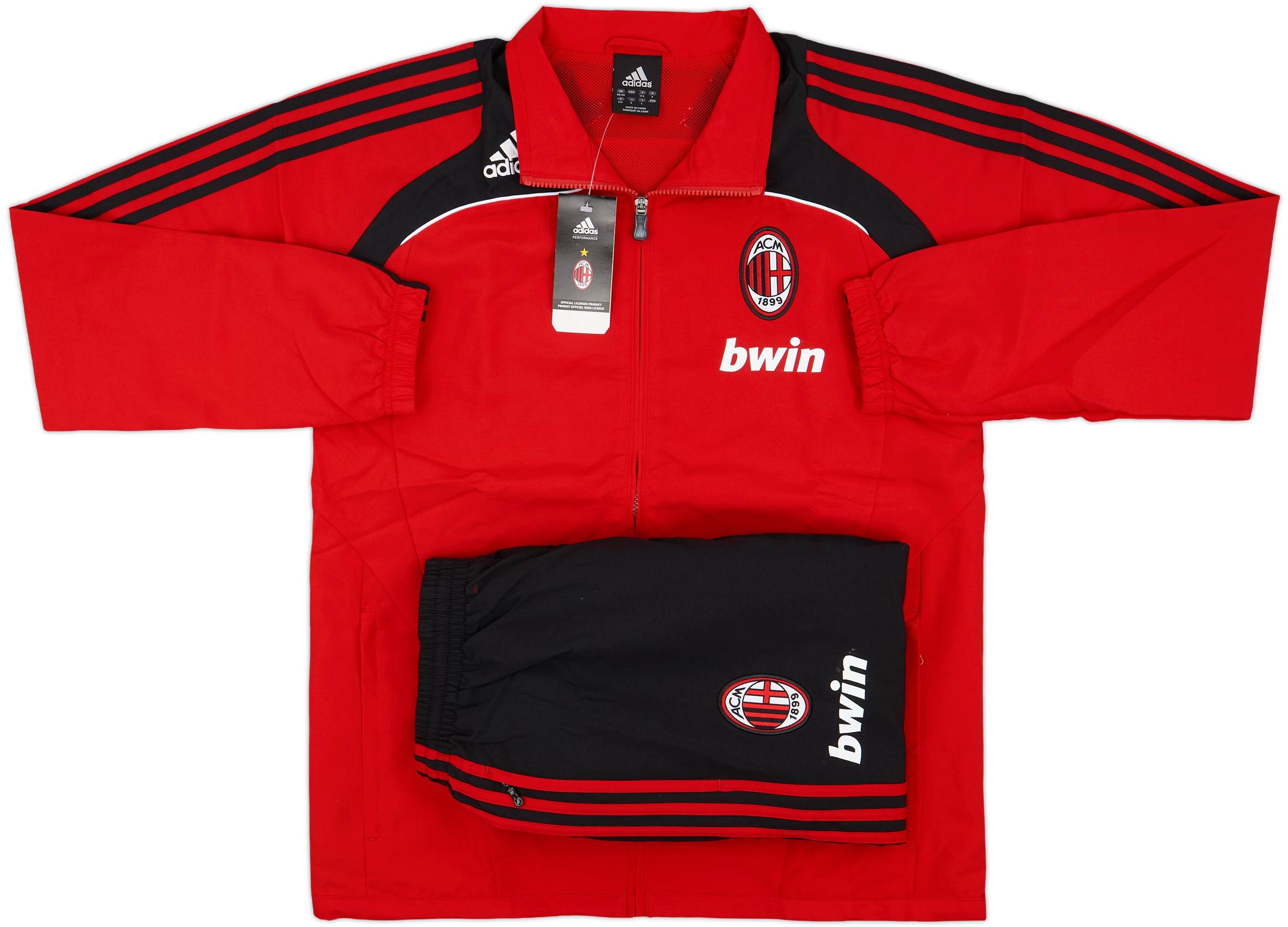 90”adidas AC.MILAN Mediolanum 上下スーツセット3L 2008-09 AC Milan adidas Tracksuit (M)
