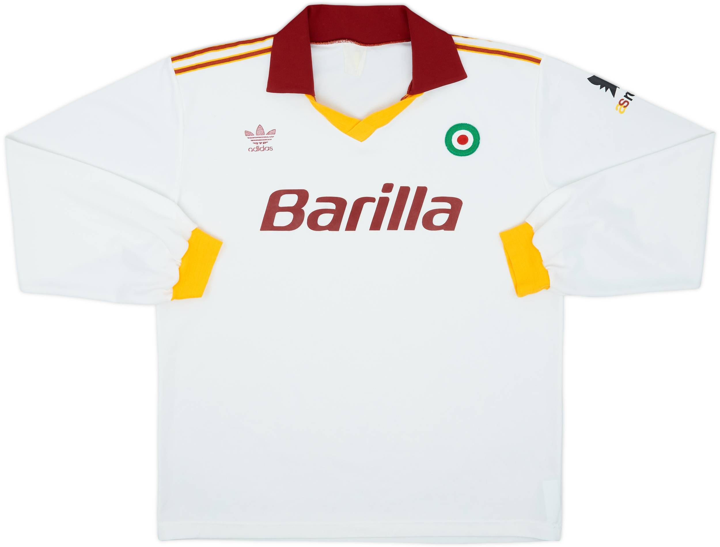 イタリア製 アディダス ASローマ1991/92 ホーム長袖シャツ 欧州Sサイズ 1991-92 Roma Away L/S Shirt - 4/10 - (L)