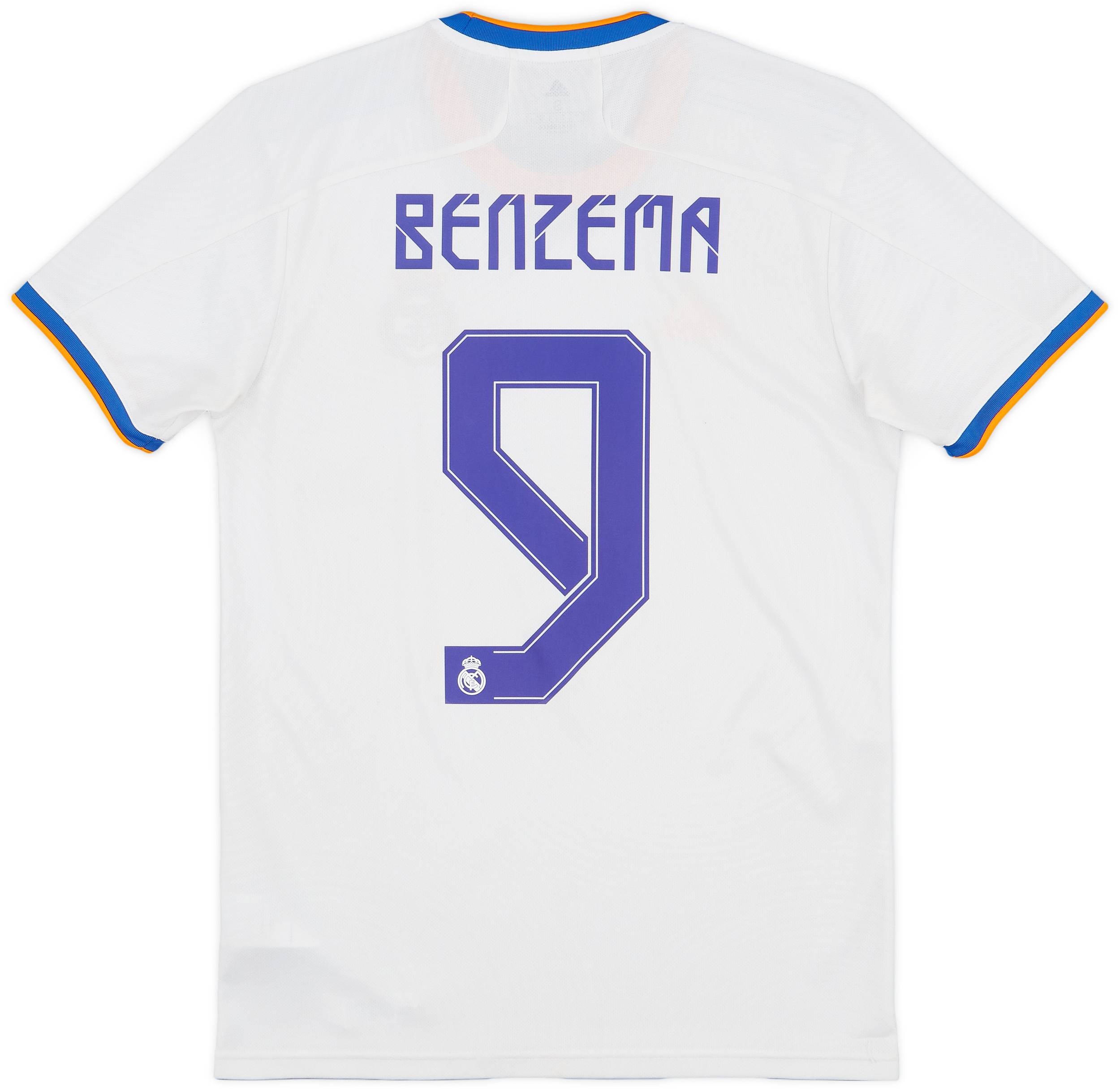 流行 Shirt Home Madrid Real 2021-22 Benzema (S) - 7/10 - #9 ウェア