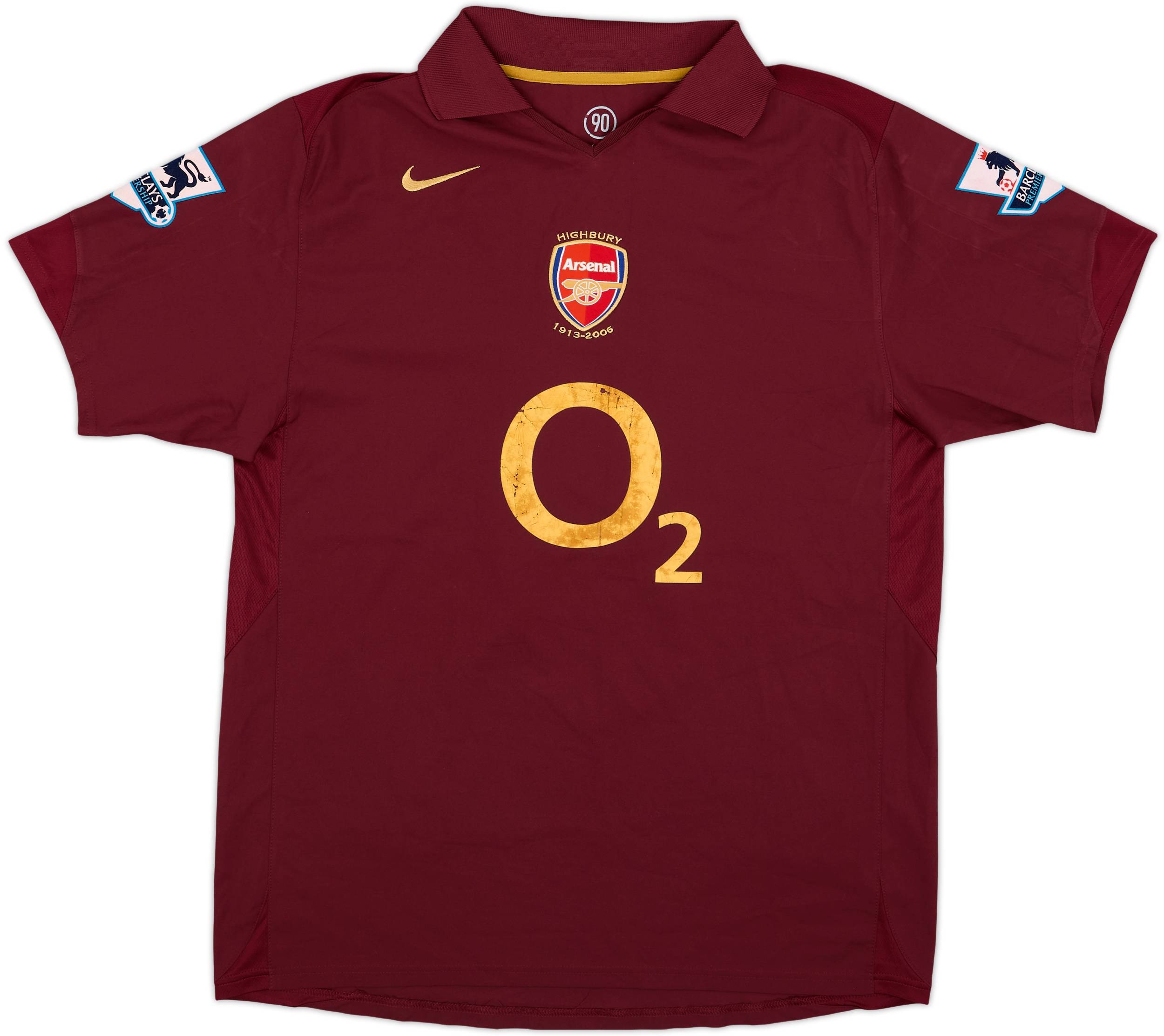 Arsenal Highbury Home Soccer Jersey Shirt 2005/06 Burgundy