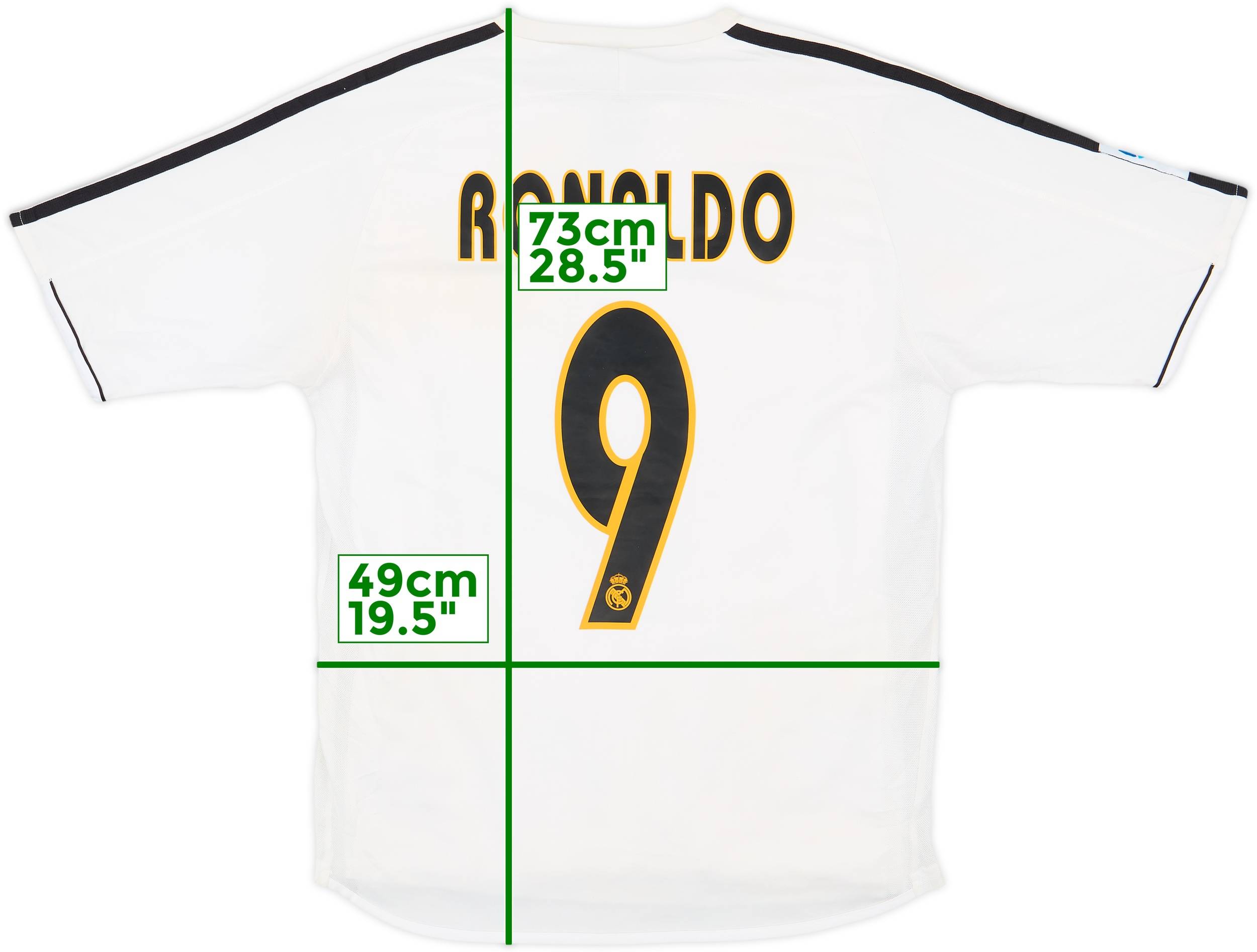 2003-04 Real Madrid Player Issue Home Shirt Ronaldo #9 - 8