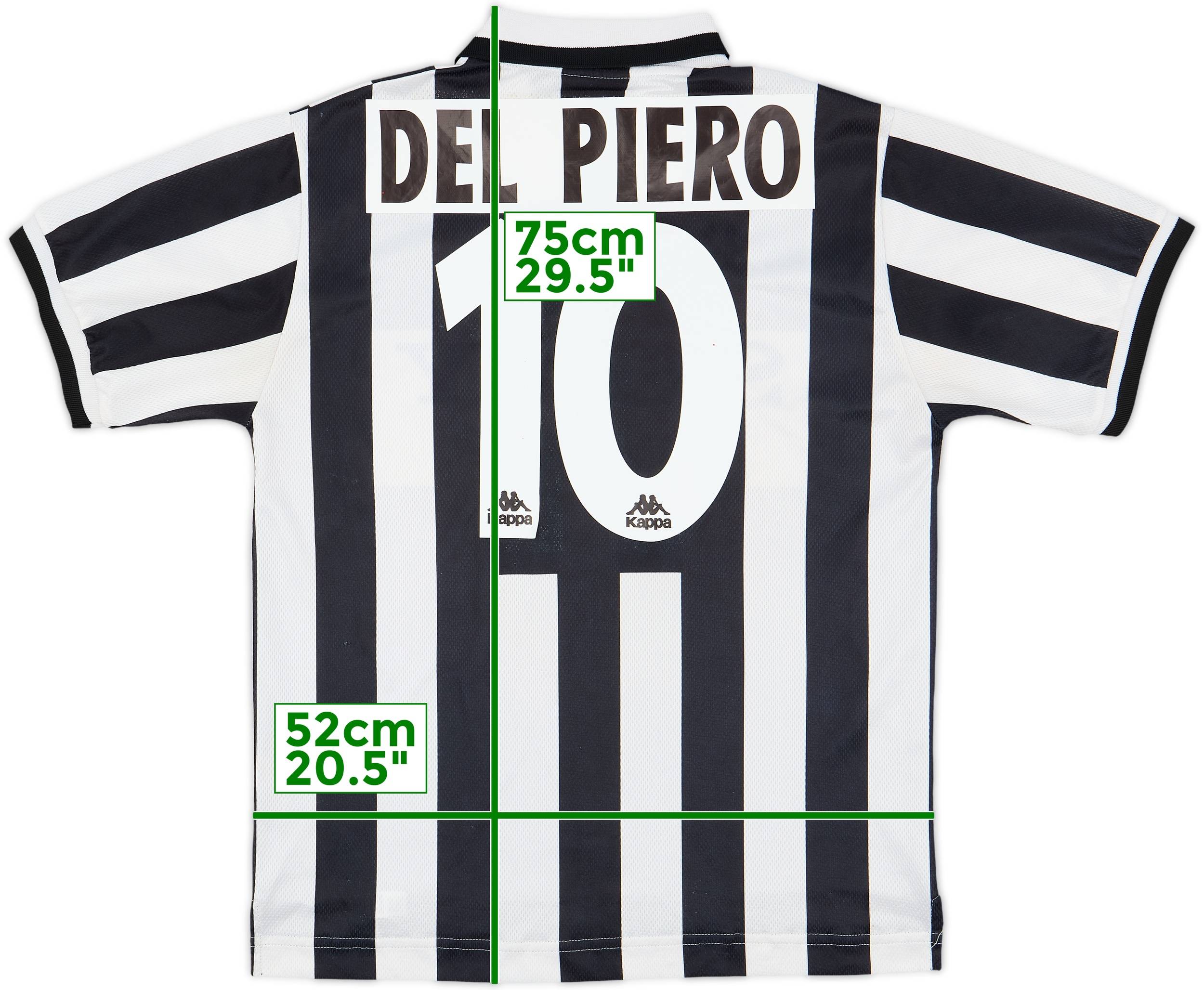 1995-97 Juventus Home Shirt Del Piero #10 - 7/10 - (S)