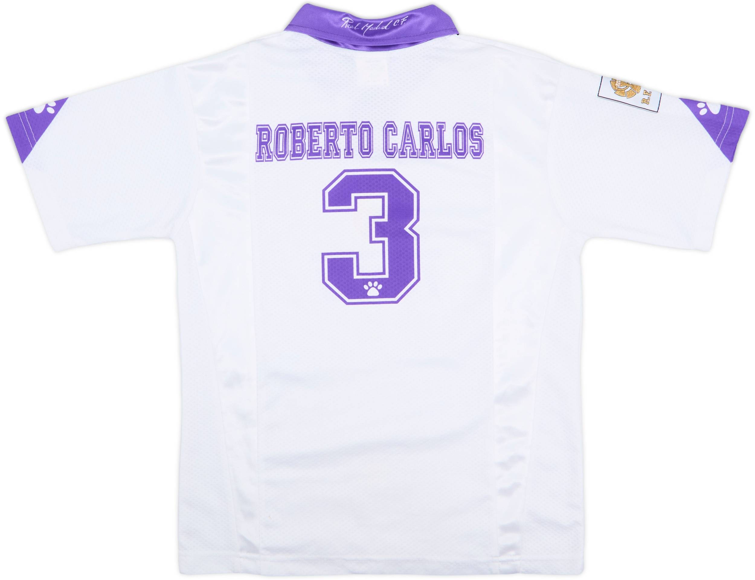 1997-98 Real Madrid Home Shirt Roberto Carlos #3 - 8/10