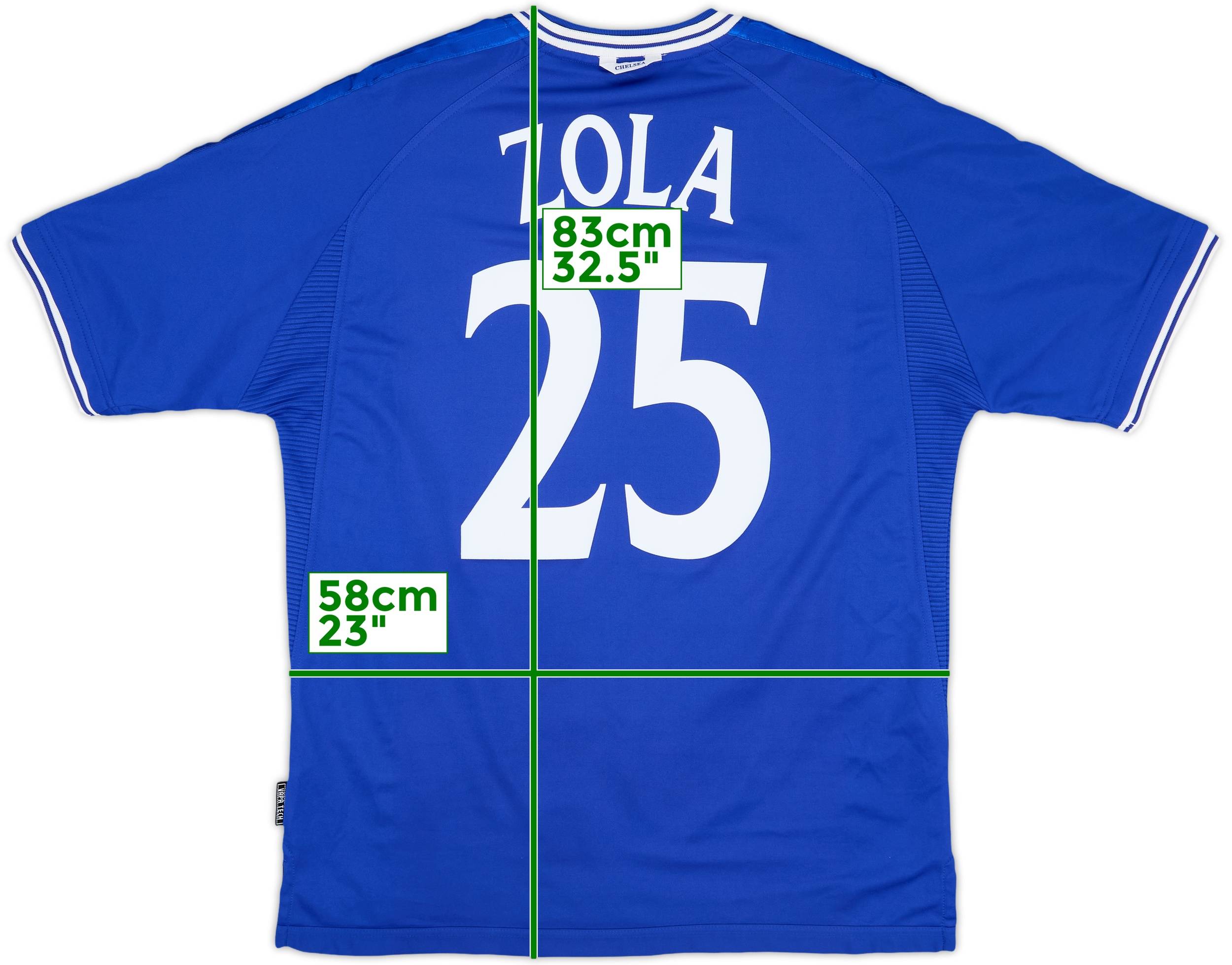 1999-01 Chelsea Home Shirt Zola #25 - 9/10 - (XL)