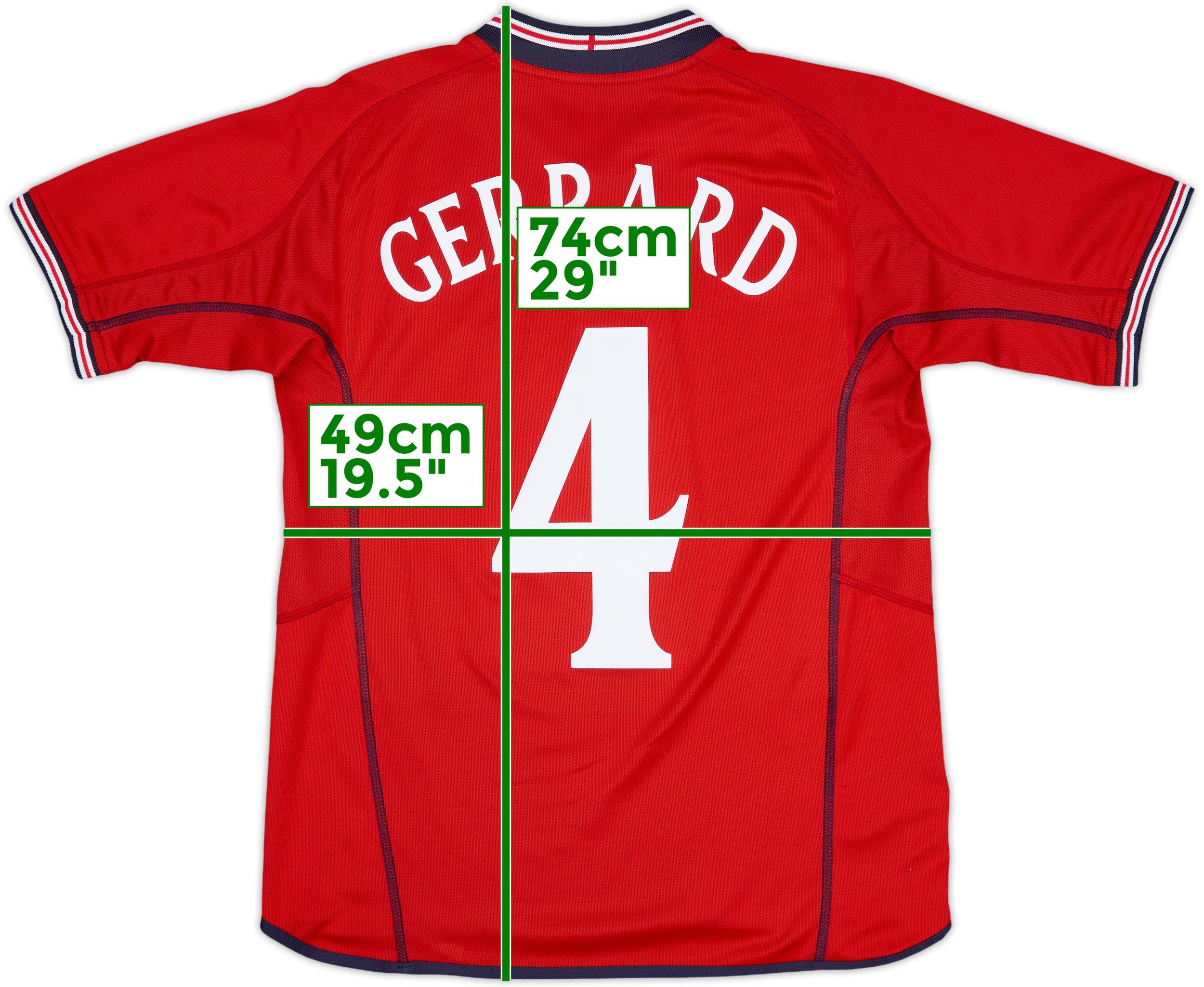 2002-04 England Away Shirt Gerrard #4 - 8/10 - (M)