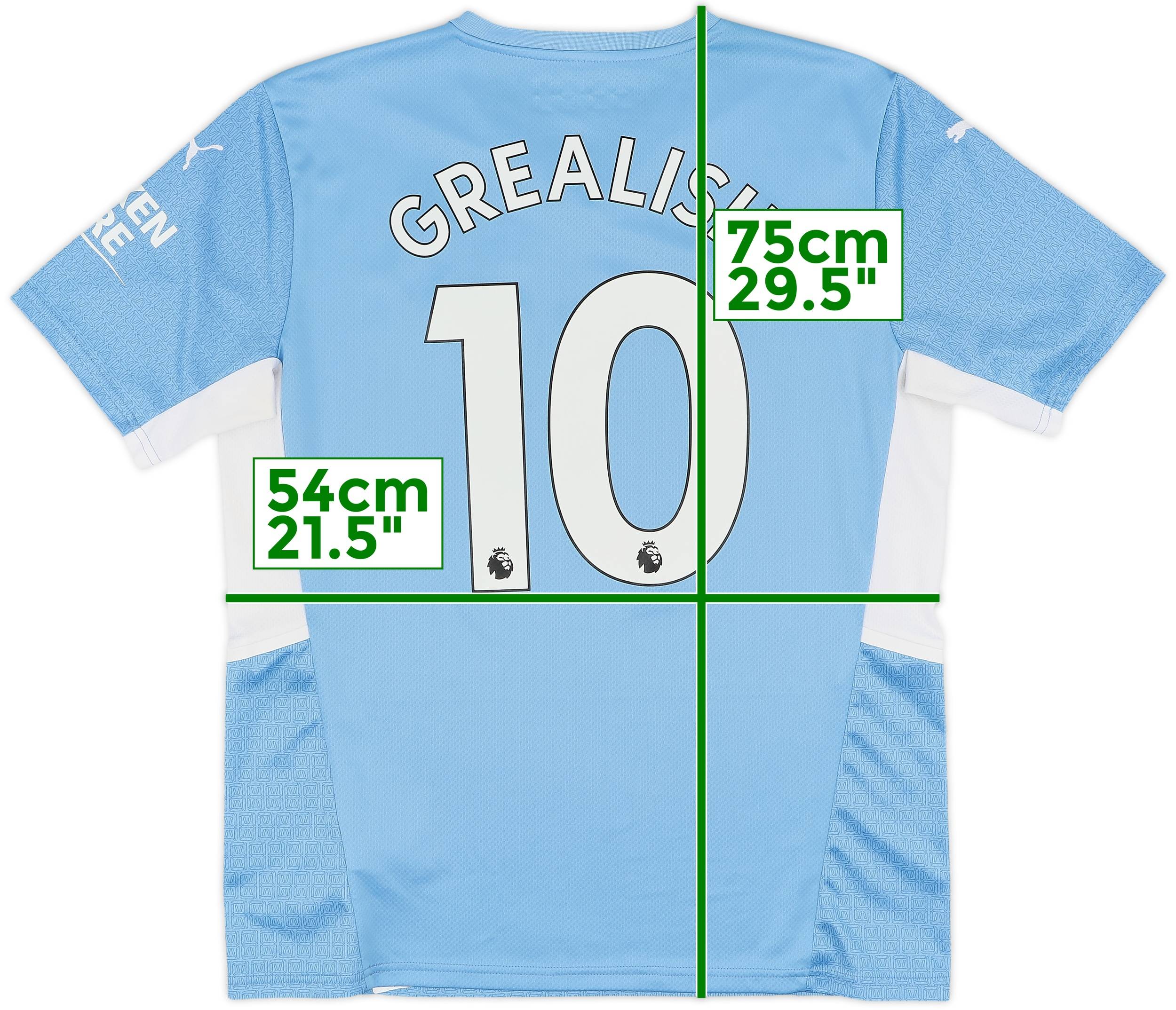 2021-22 Manchester City Home Shirt Grealish #10 - 10/10 - (L)