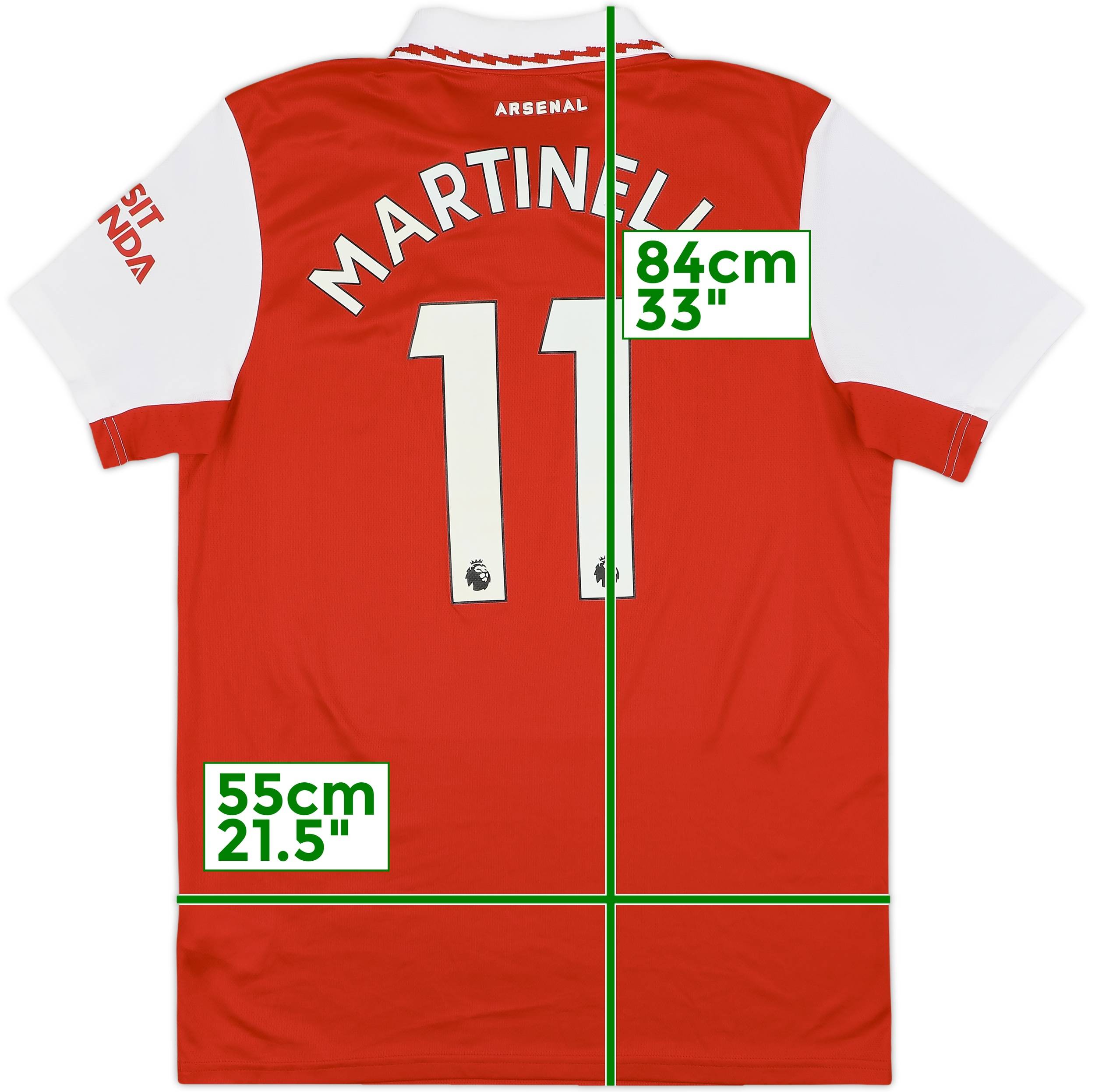 2022-23 Arsenal Home Shirt Martinelli #11 - 9/10 - (L)