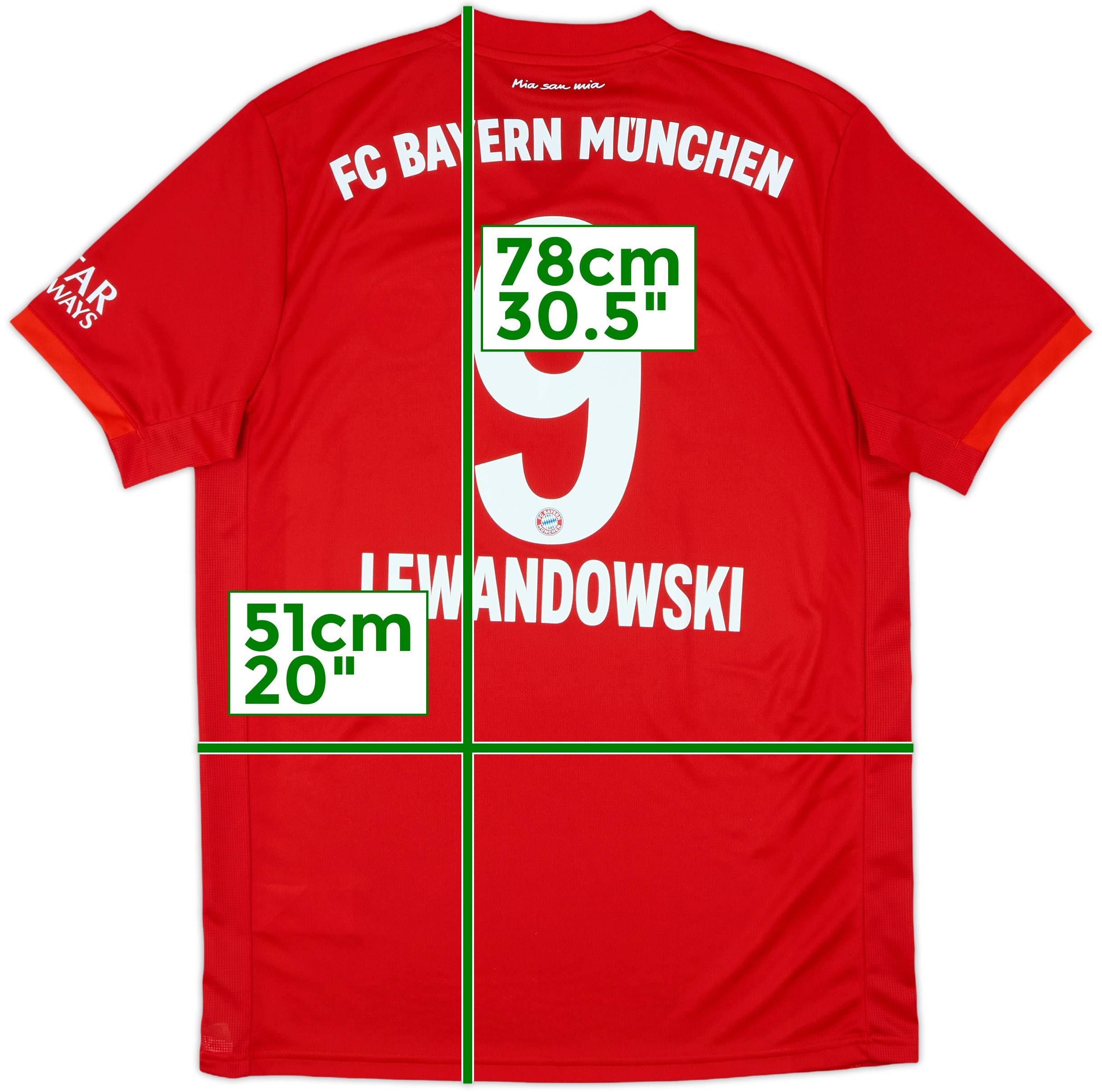 【１着でも送料無料】 2019-20 Bayern Munich Home Shirt Lewandowski #9 - 9/10 - (M) ウェア