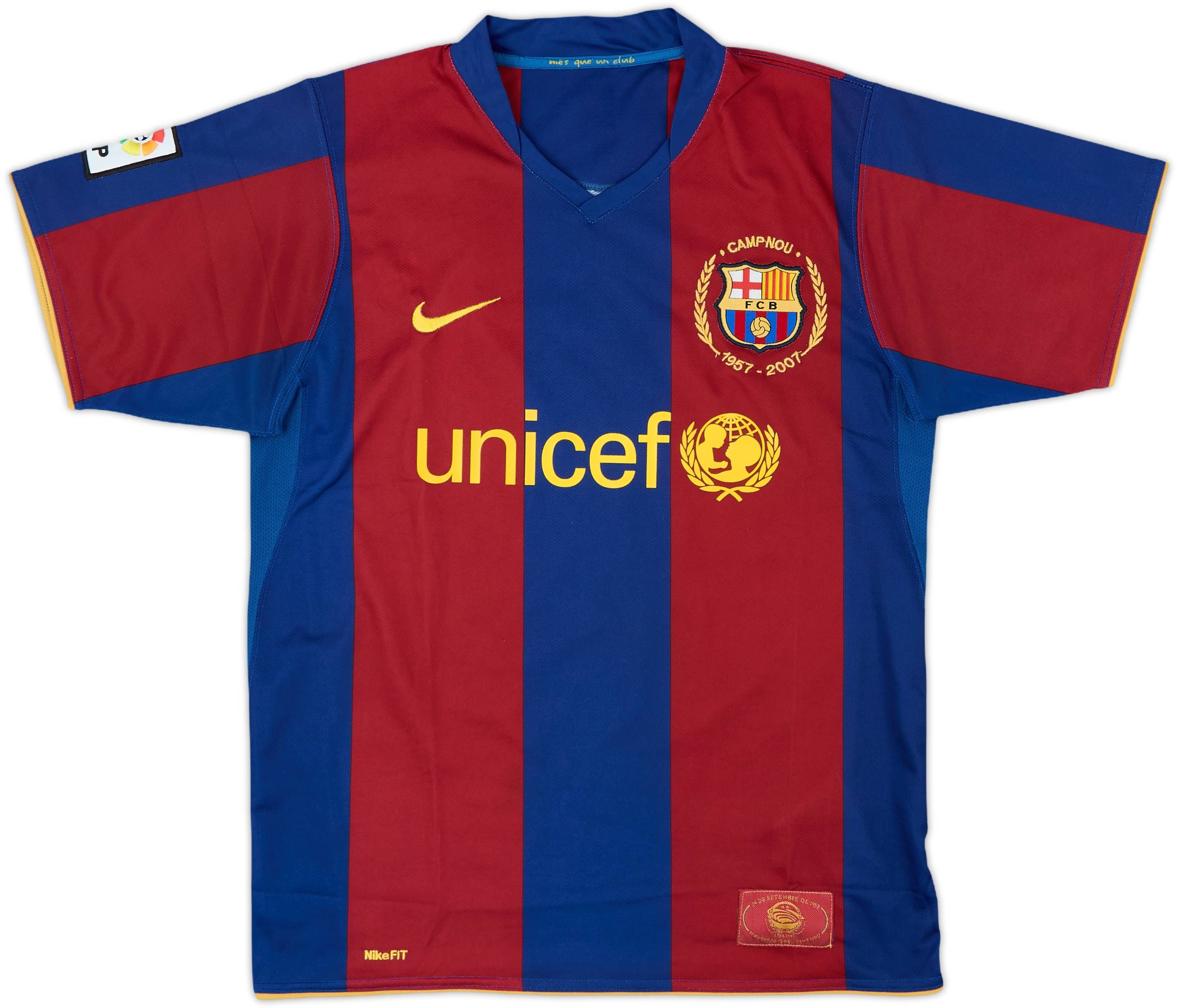 2007-08 Barcelona Home Shirt Ronaldinho #10 - 8/10 - (M)