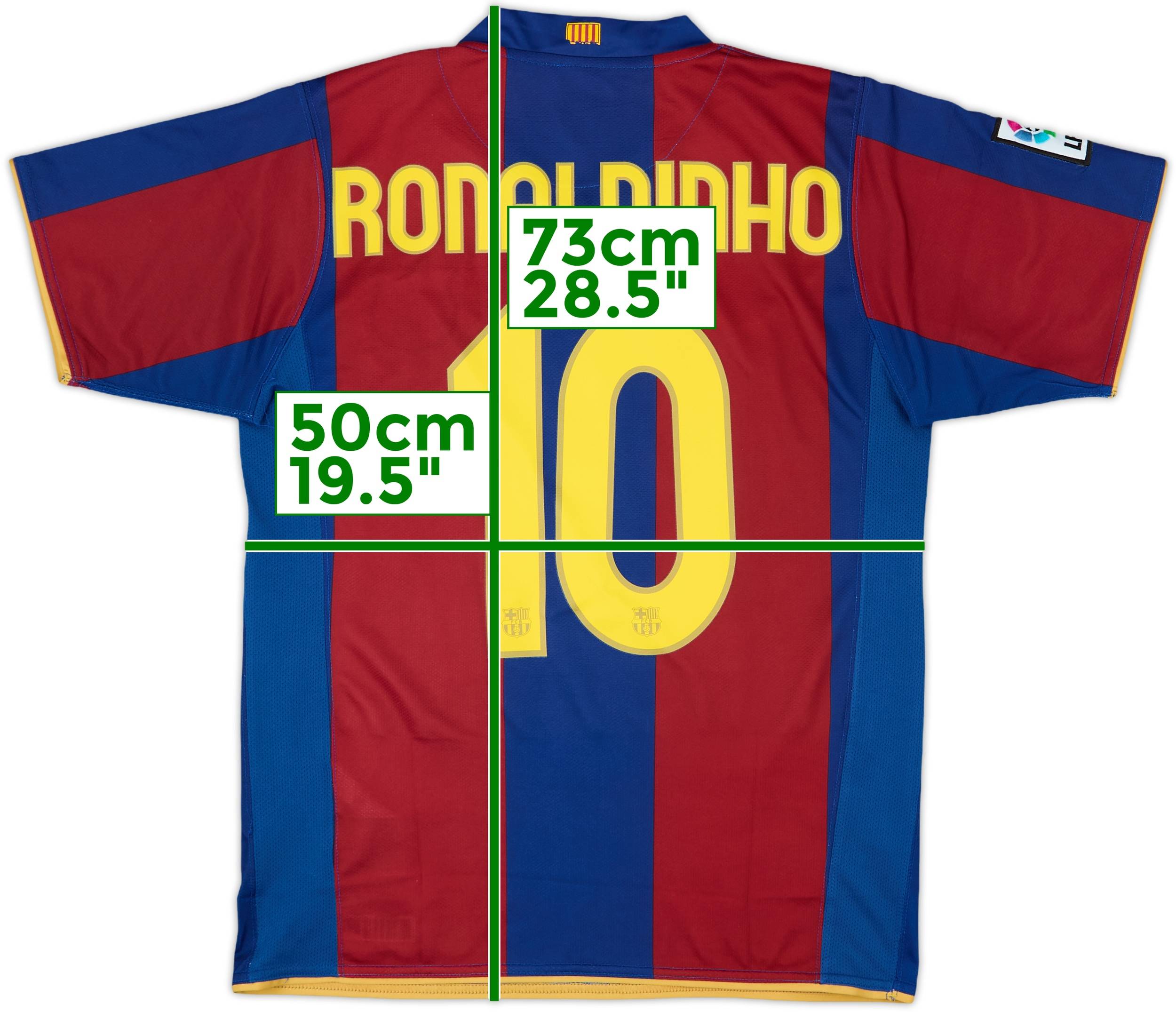 2007-08 Barcelona Home Shirt Ronaldinho #10 - 8/10 - (M)
