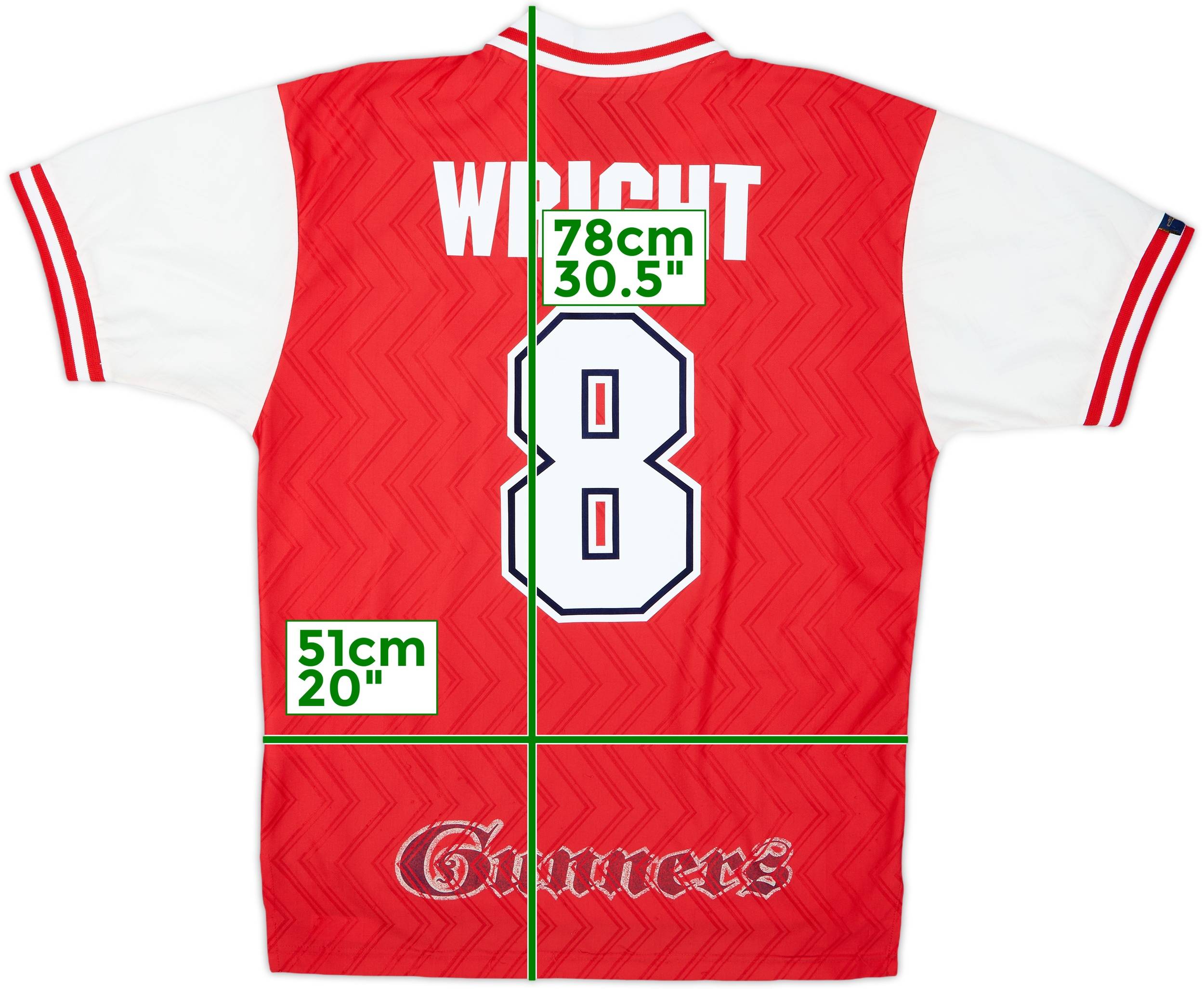 1996-98 Arsenal Home Shirt Wright #8 - 9/10 - (L)