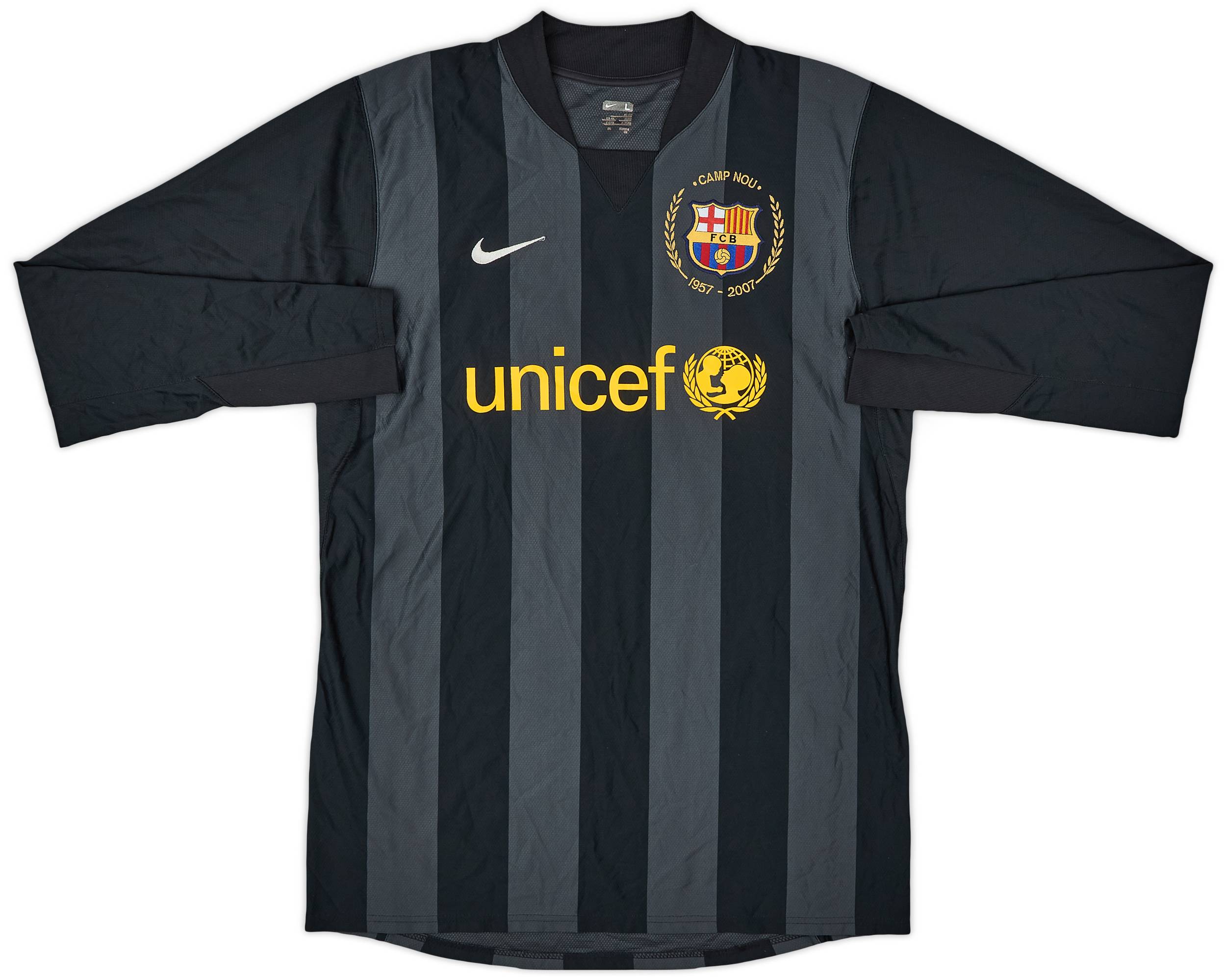 2007-08 Barcelona Player Issue GK Shirt - 9/10 - (L)