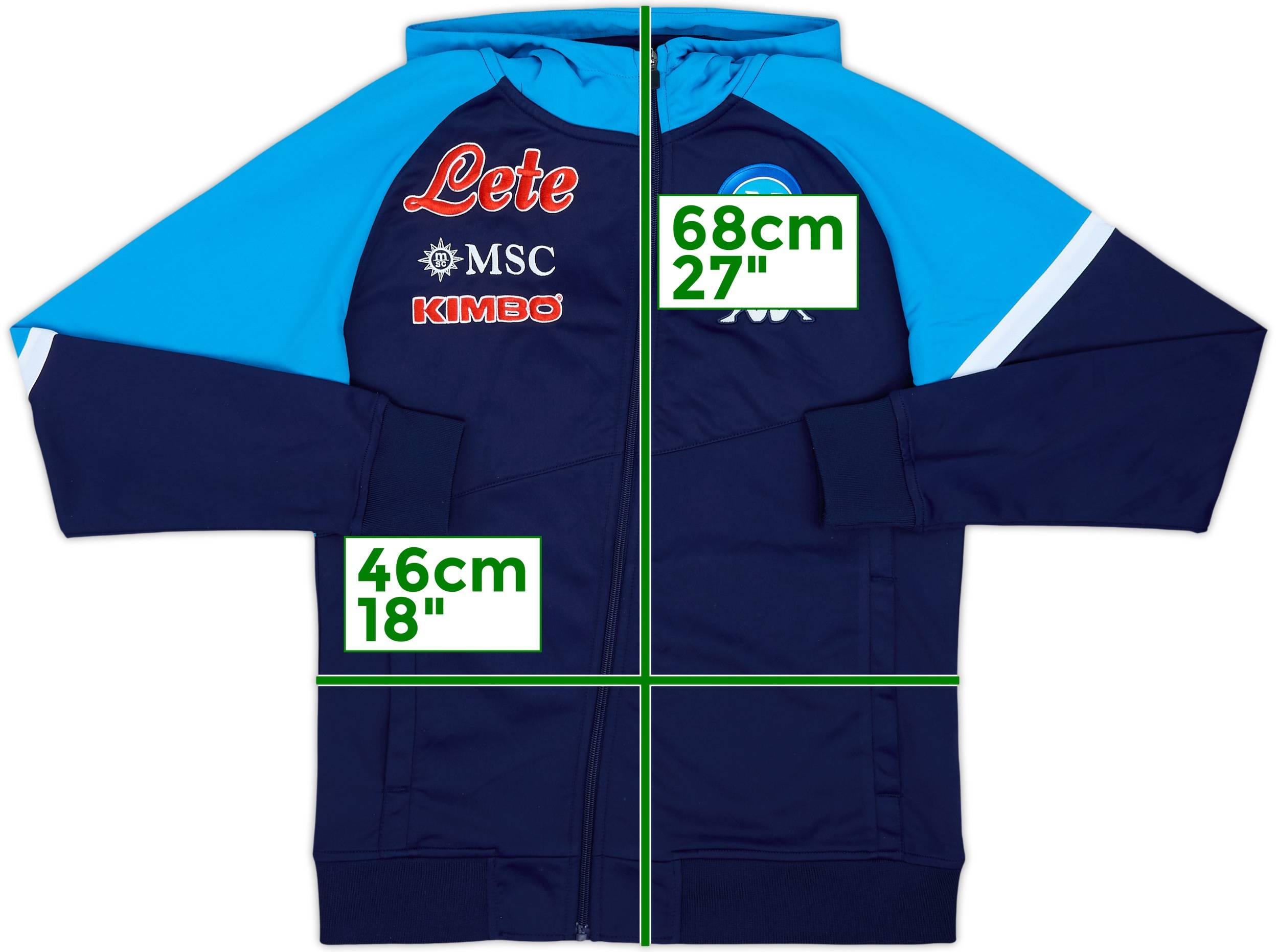 2020-21 Napoli Kappa Chaqueta de chándal con capucha - 9/10 - (S)