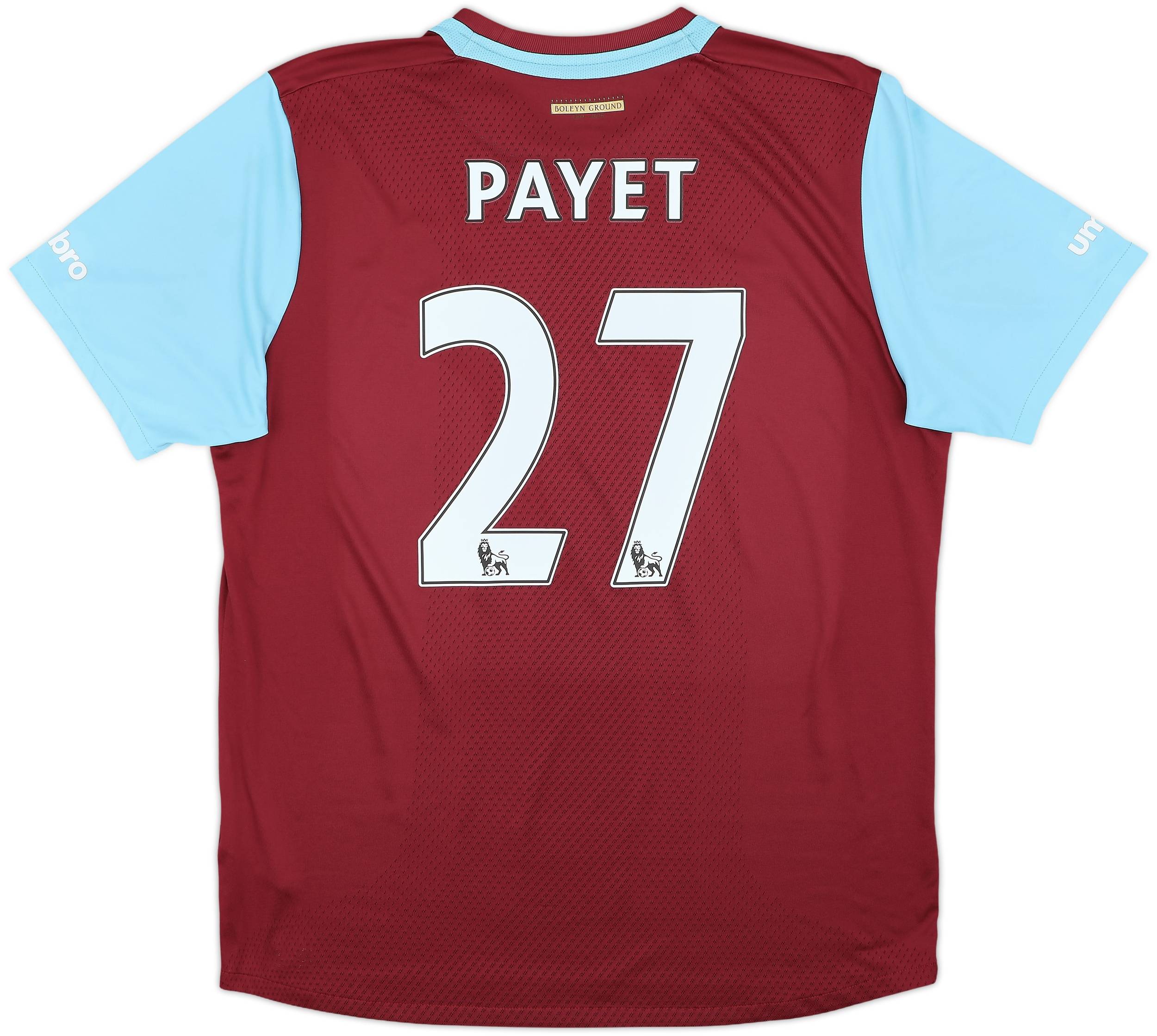 ウェストハム 2015/16 Payet Lサイズ ユニフォーム 2015-16 West Ham 'Boleyn' Home Shirt Payet #27 - 8/10 - (XL)