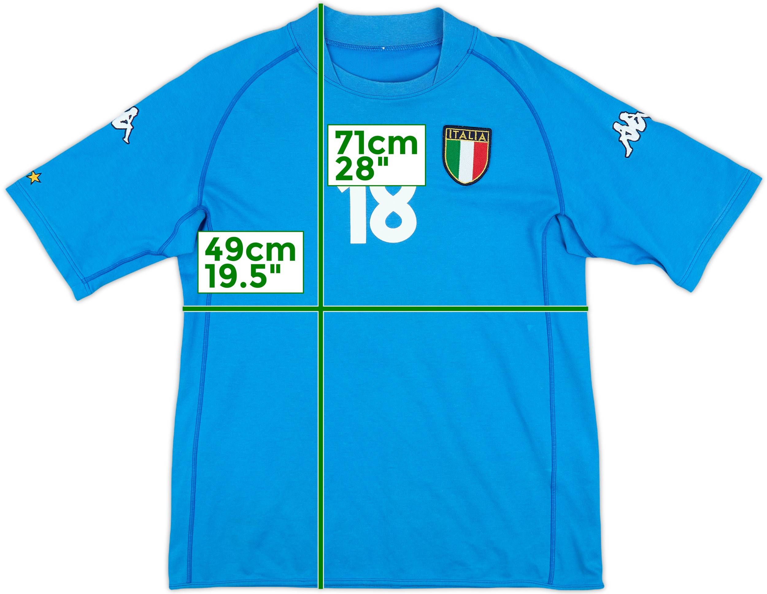 新品　BAGGIO 10 2002football Italy イタリアの至宝 2002 Italy Home Shirt Baggio #18 - 6/10 - (M)