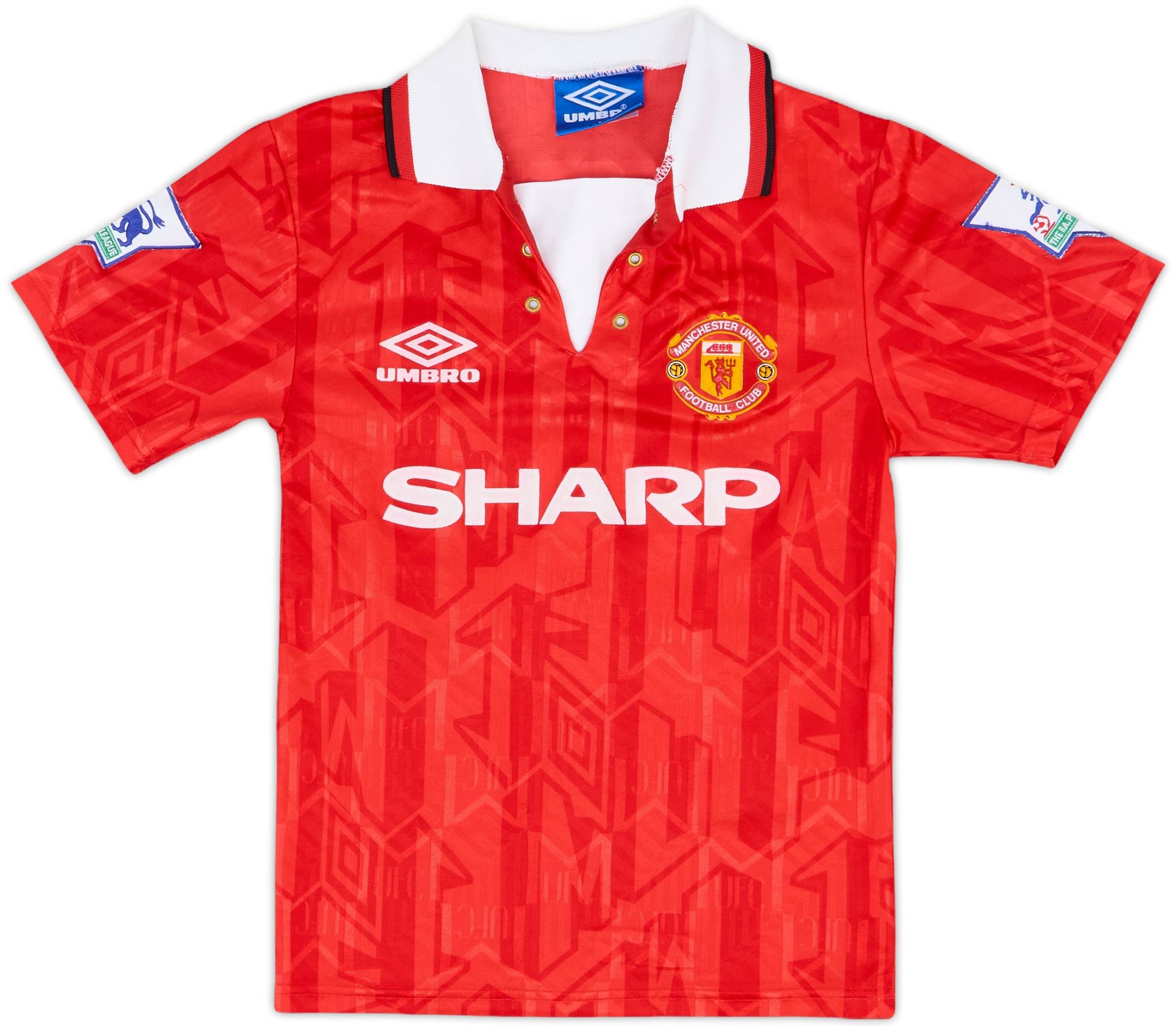 雪の豪奢 1992-94 Manchester (S - 6/10 - #10 Hughes Shirt Home United ウェア