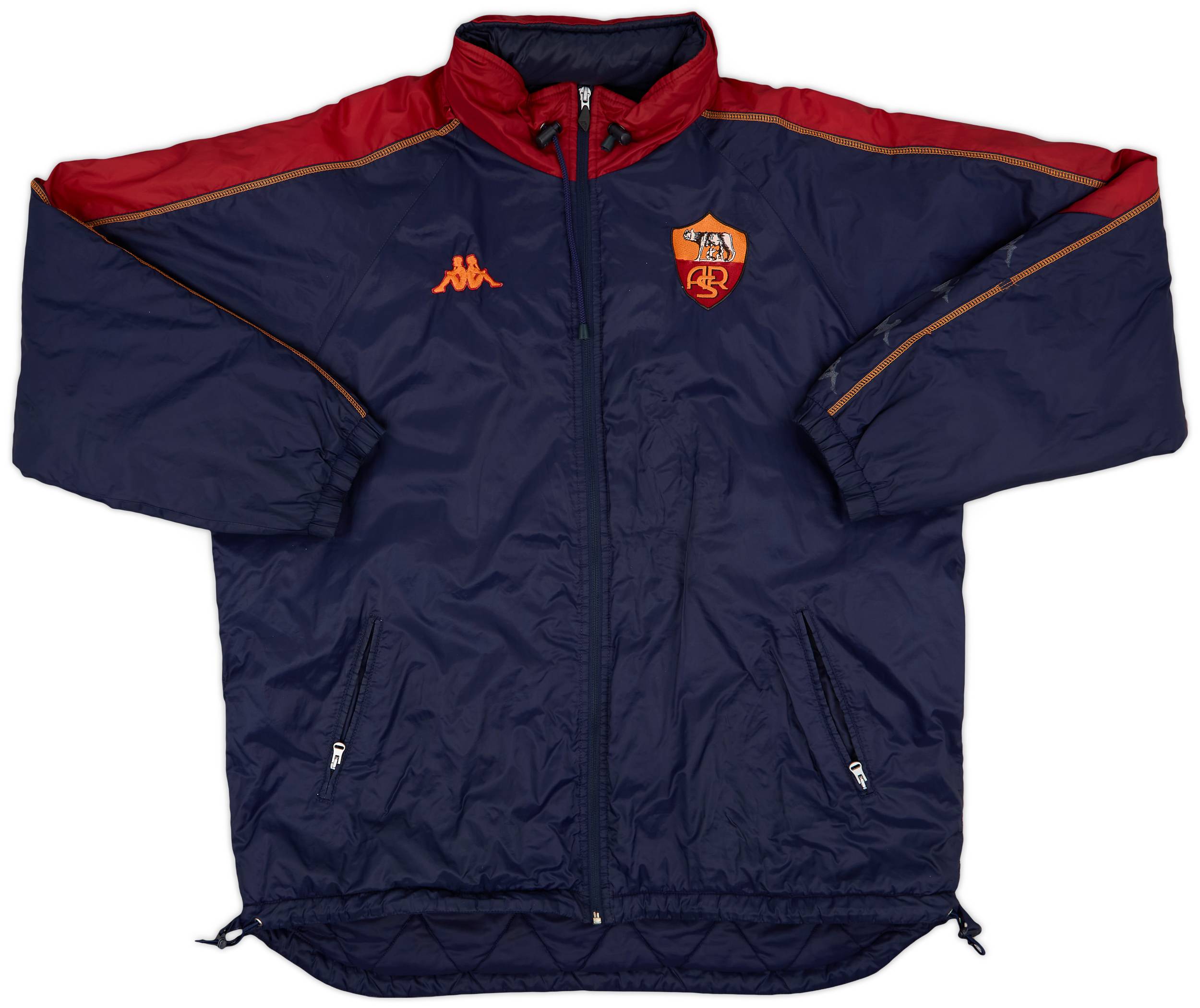 2002-03 Roma Kappa Hooded Padded Bench Coat - 6/10 - (XXL)