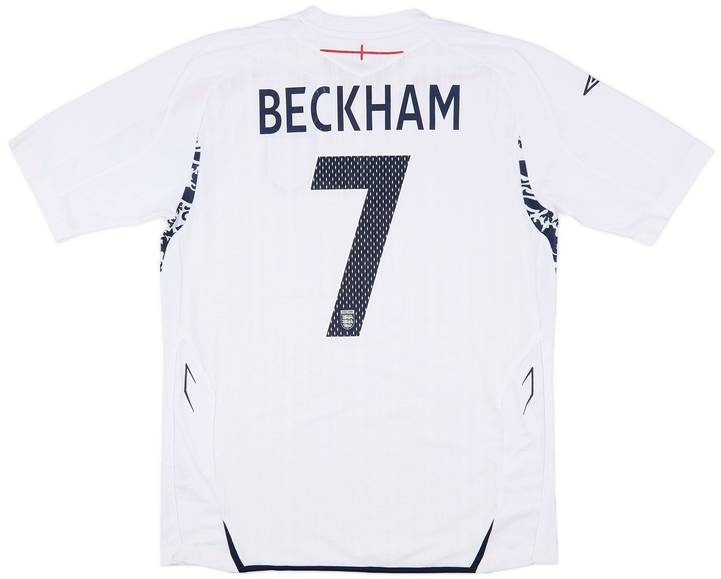 絶対的な信頼 2007-09 England Home Shirt Beckham #7 スポーツ選手