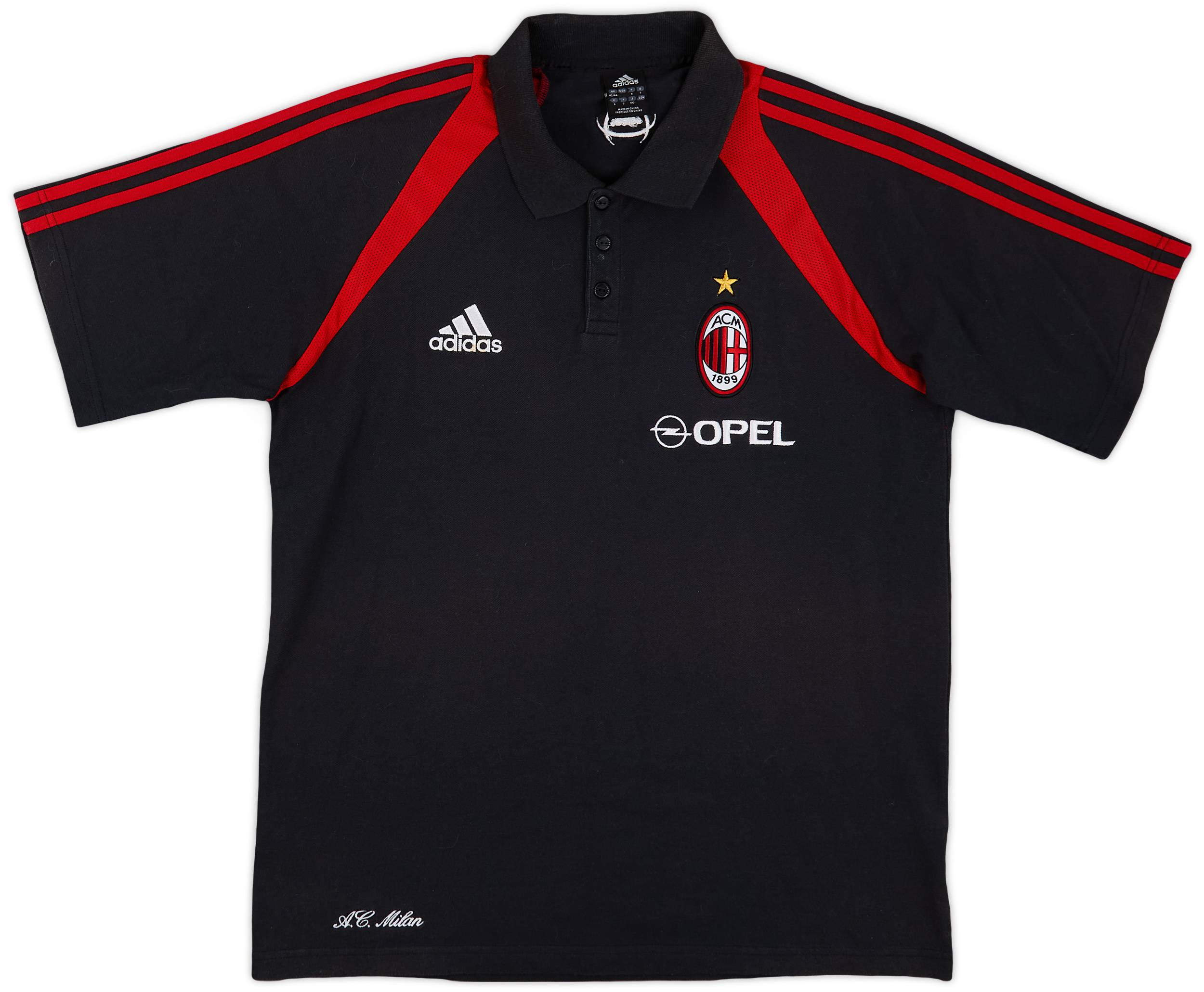 2004-05 AC Milan adidas CL 1/4 Zip Polo Shirt - 9/10 - (XXL)