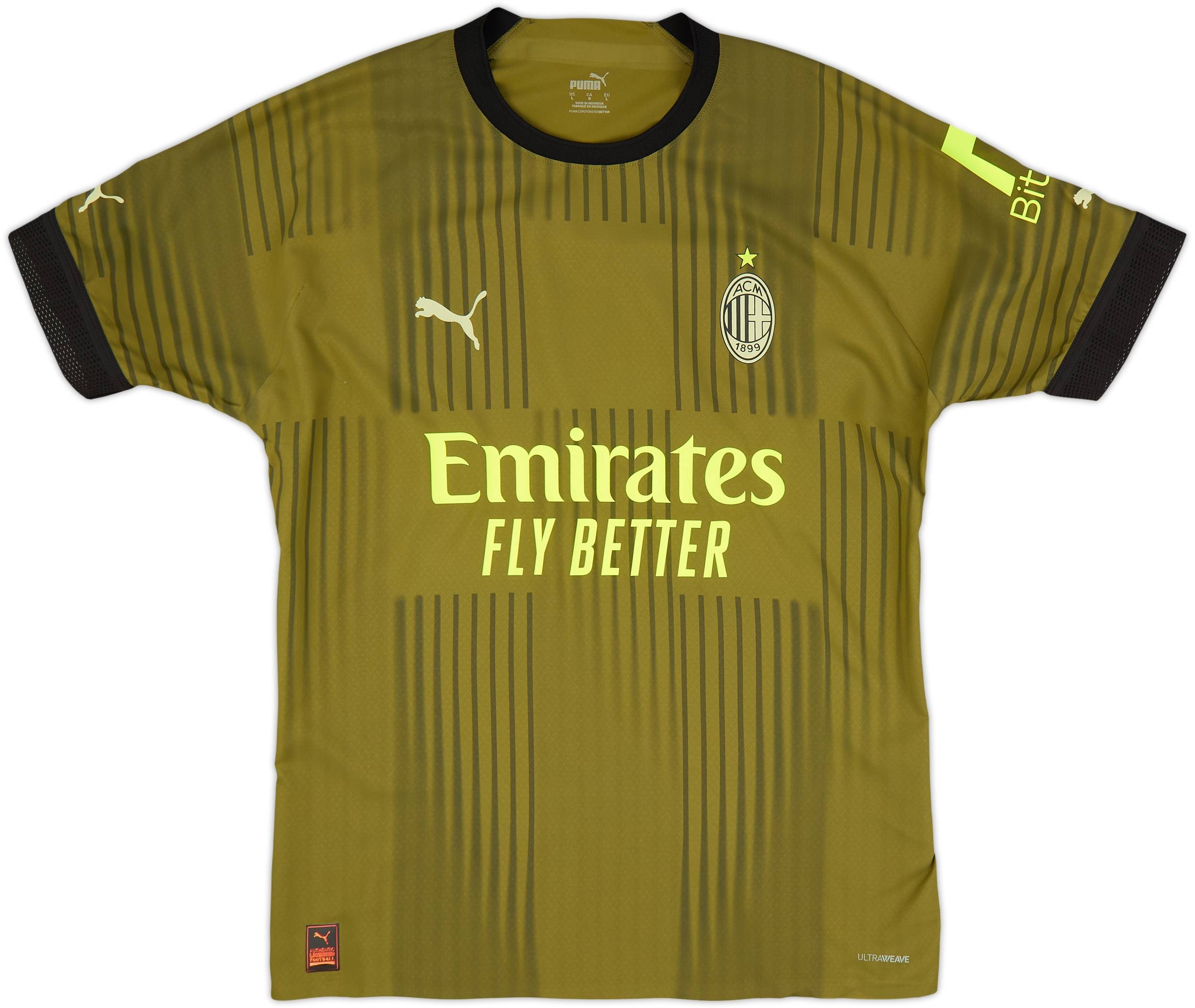 03年製  オリジナルス vtg ゲームシャツ サッカー ゴールド 2022-23 AC Milan Authentic Third Shirt