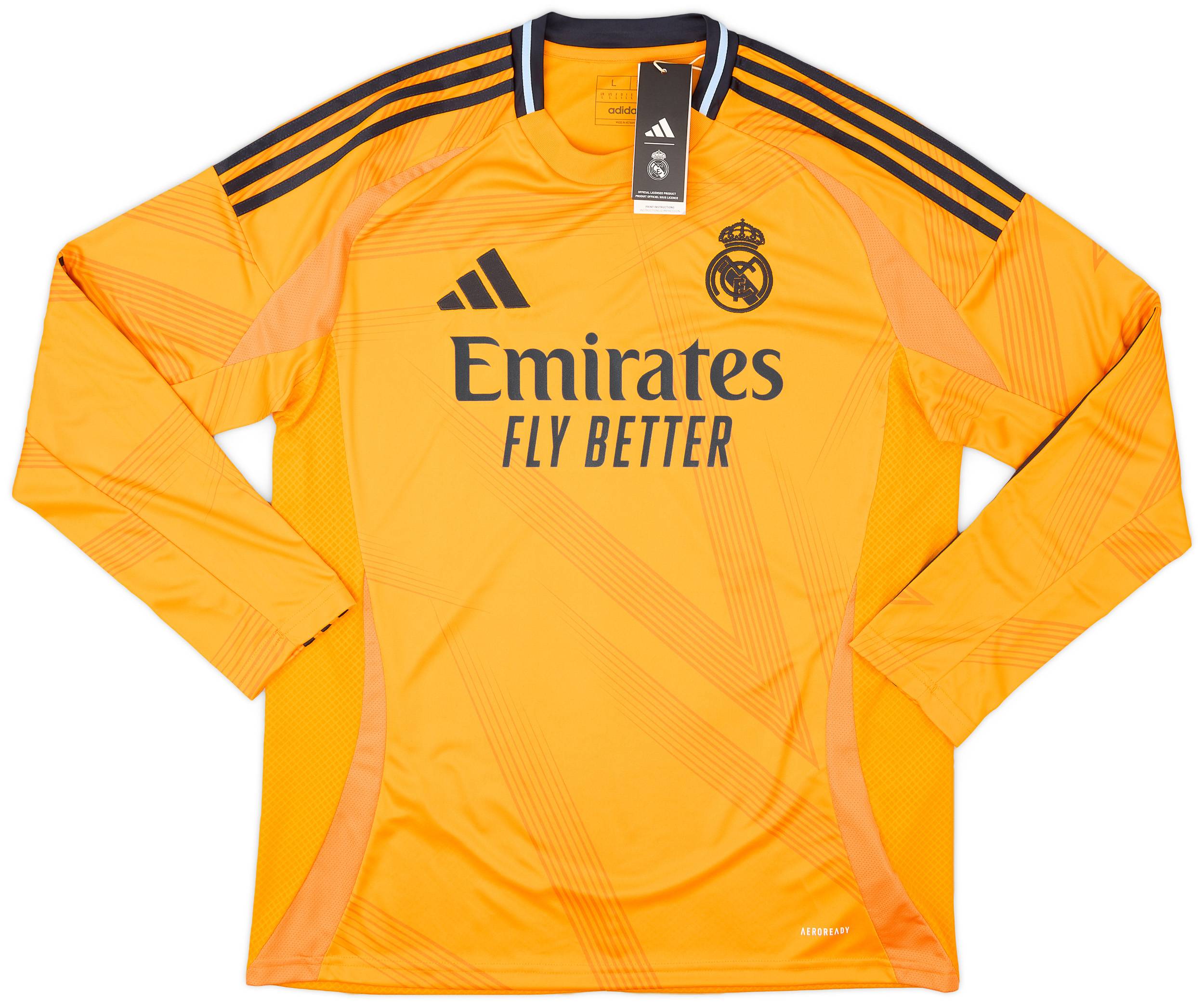 REAL MADRID 長袖シャツ S Real Madrid Authentic Long Sleeve Away Shirt 2025/26 - Real