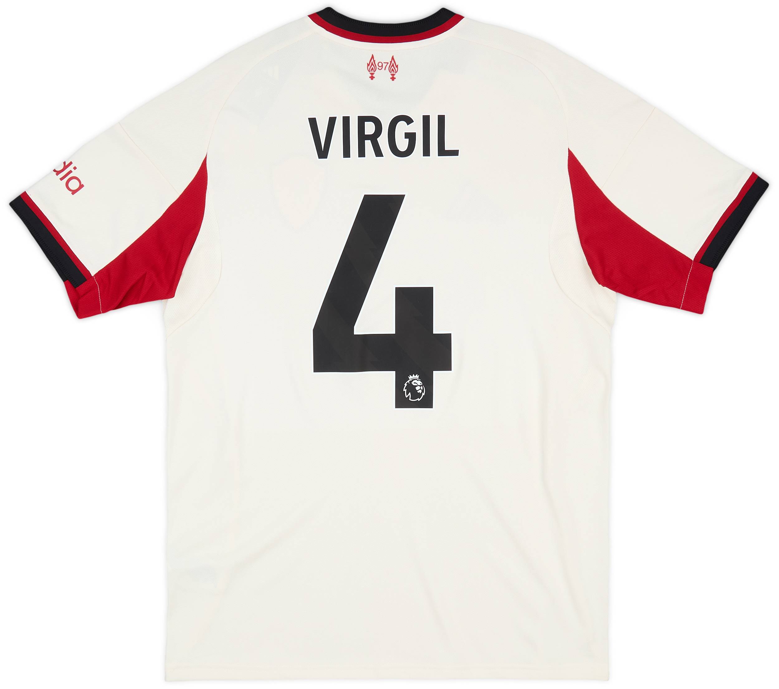 L.F.C. VIRGIL 4 シャツ クリーム色 2025-26 Liverpool Away Shirt Virgil #4
