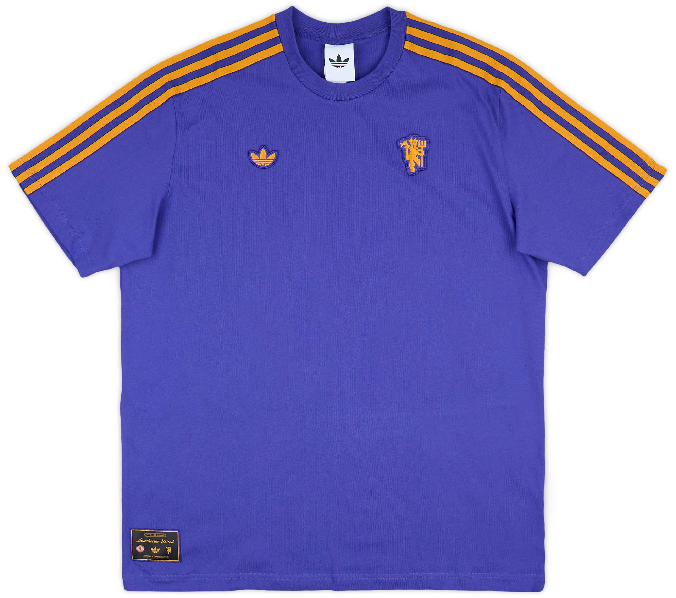 Manchester United adidas シャツ 青 Manchester United adidas Originals Trefoil T-Shirt - Blue