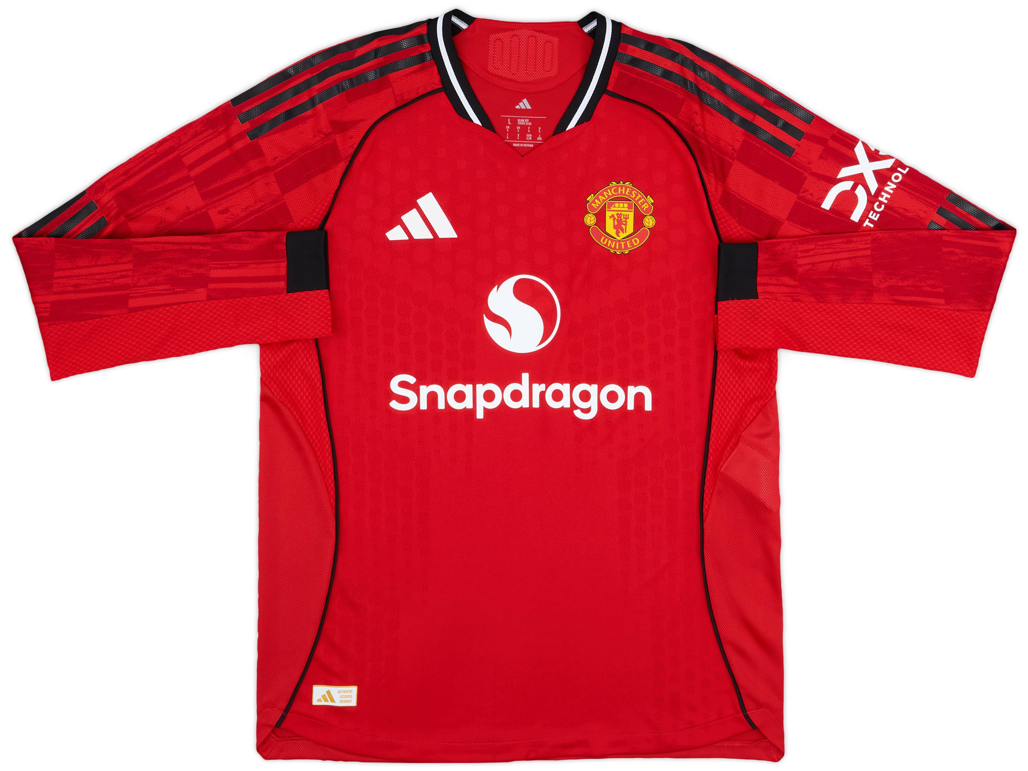 2025-26 Manchester United Authentic Home L/S Shirt