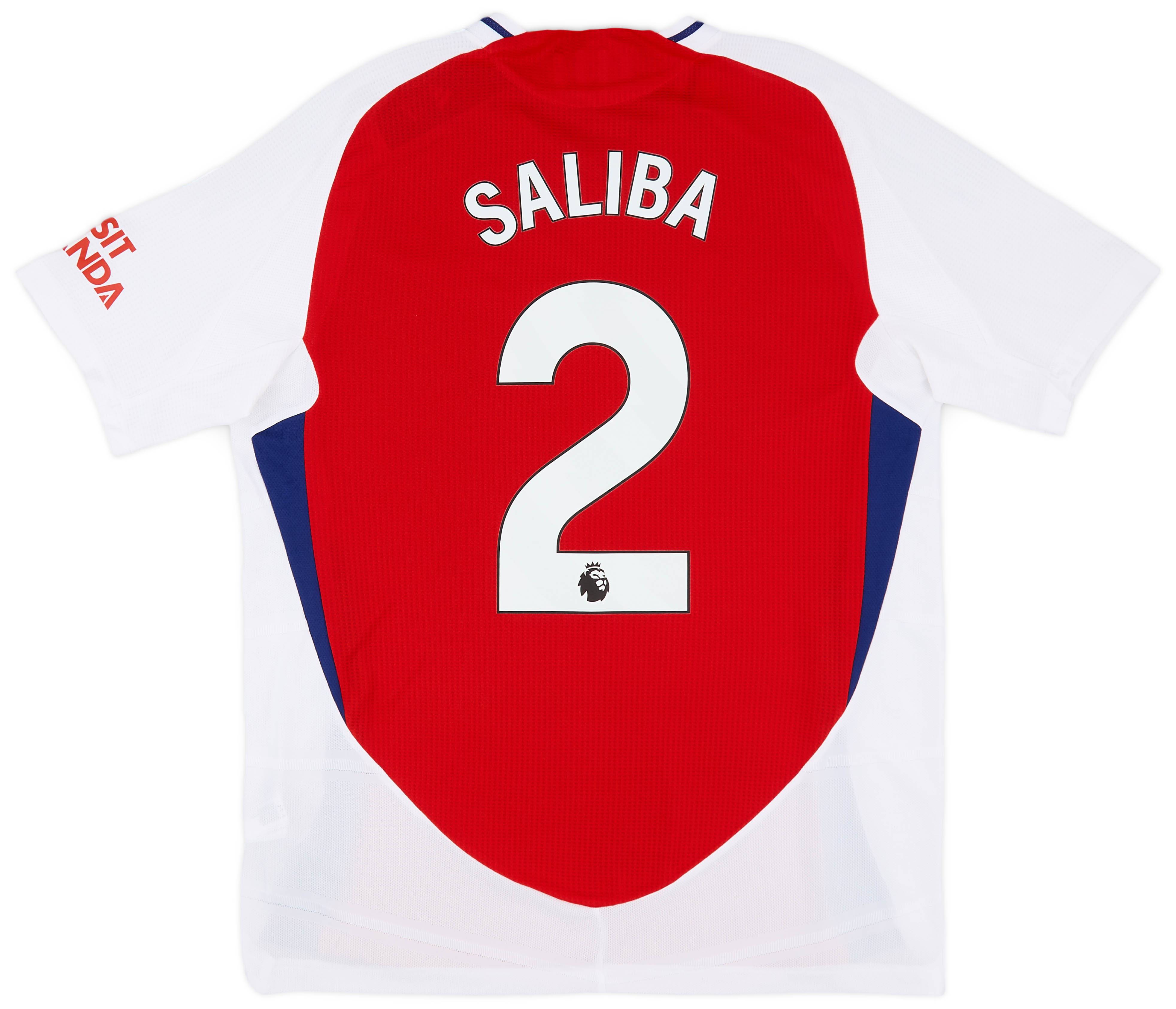 ラウンド  2024-25 #2 Saliba Shirt Home Authentic Arsenal ウェア