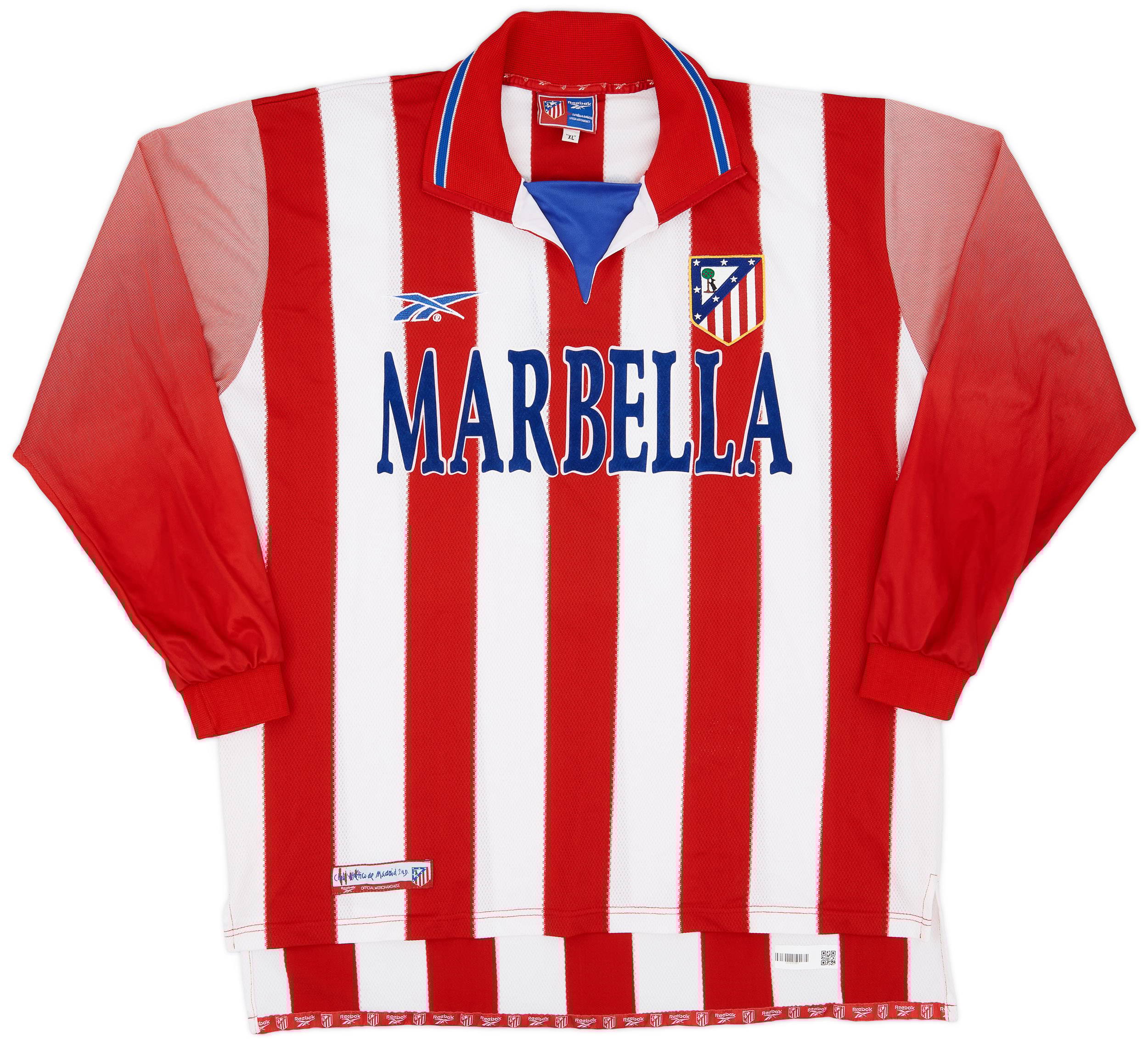 1998-99 Atletico Madrid Match Worn UEFA Cup Home L/S Shirt