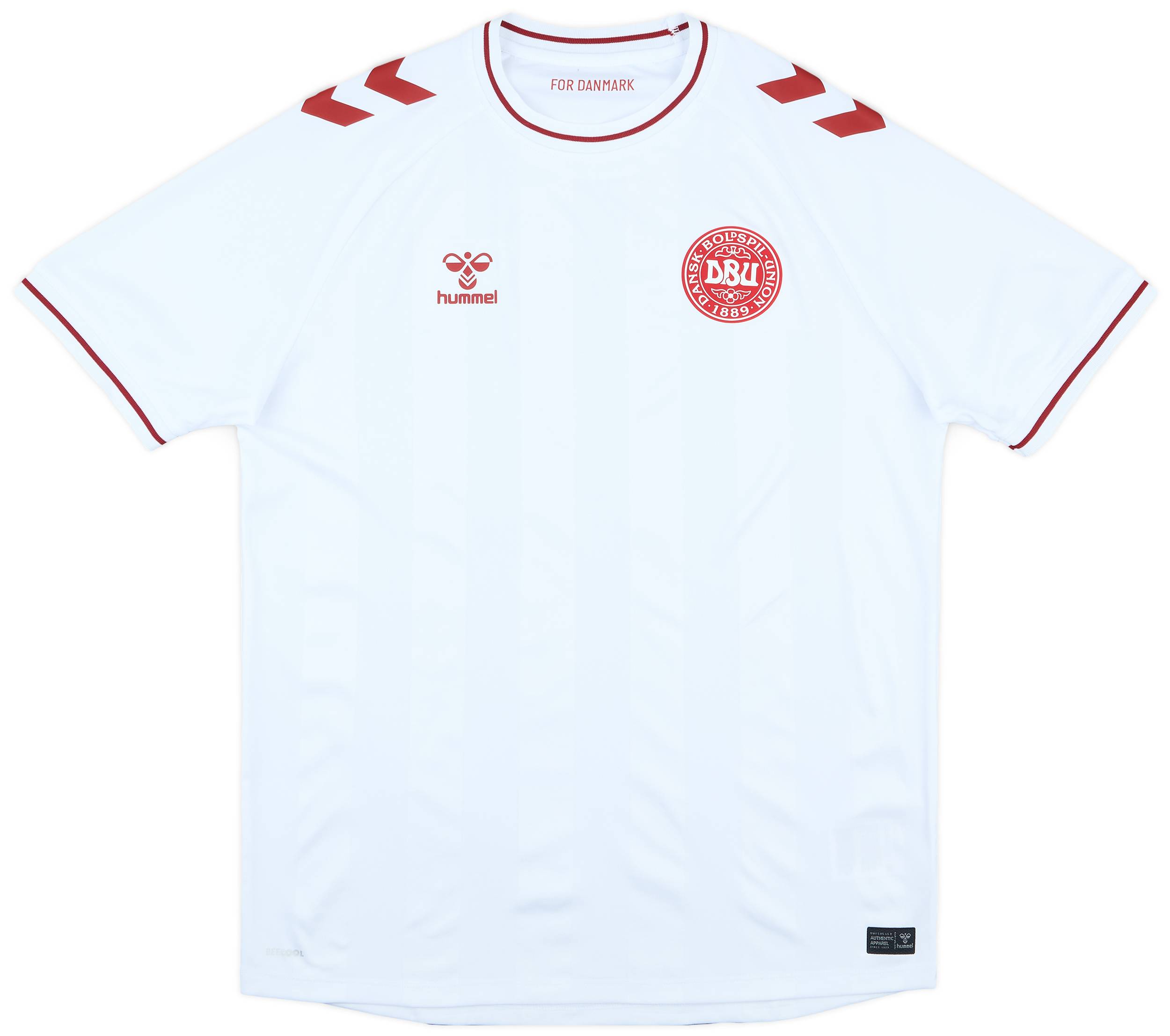 Hummel DBU ロゴ 白色シャツ　デンマーク　LL Hummel DBU ロゴ 白色シャツ デンマーク LL Hummel DBU ロゴ