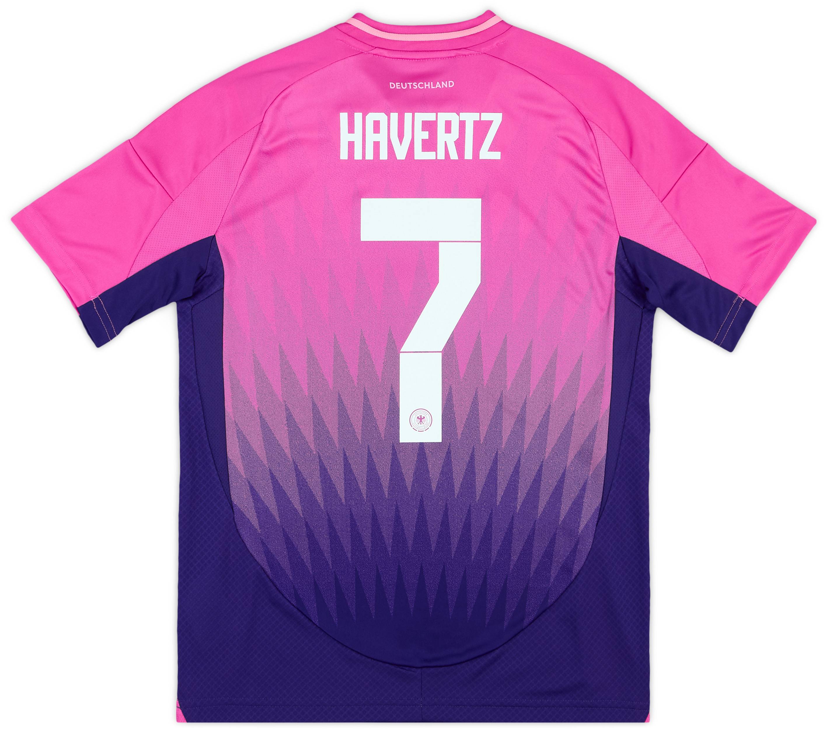 adidas HAVERTZ 7 ピンク Lサイズ シャツ 2024-25 Germany Away Shirt Havertz #7 (KIDS)
