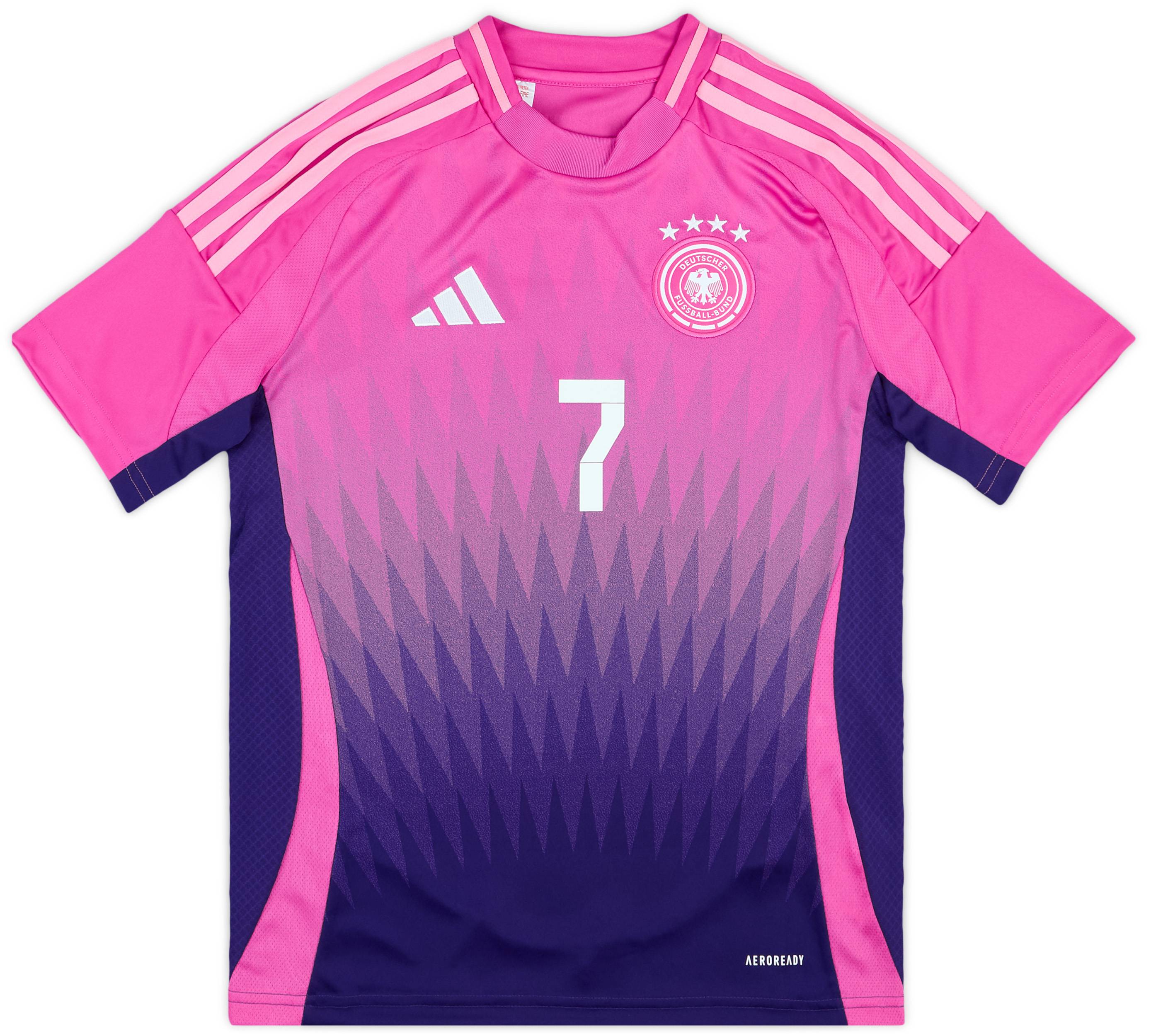 adidas HAVERTZ 7 ピンク Lサイズ シャツ 2024-25 Germany Away Shirt Havertz #7 (KIDS)