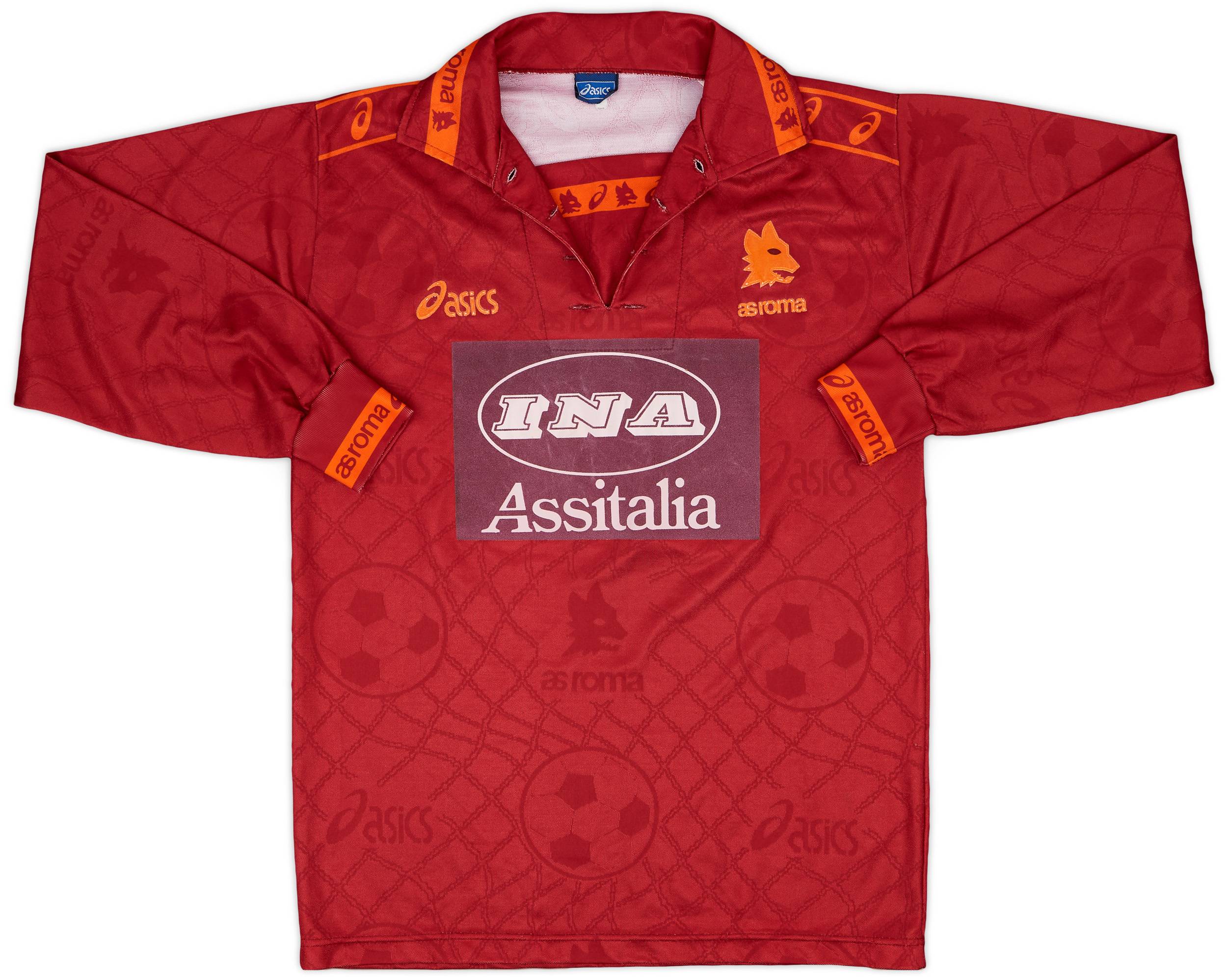 1994-95 Roma Match Issue Home L/S Shirt #20